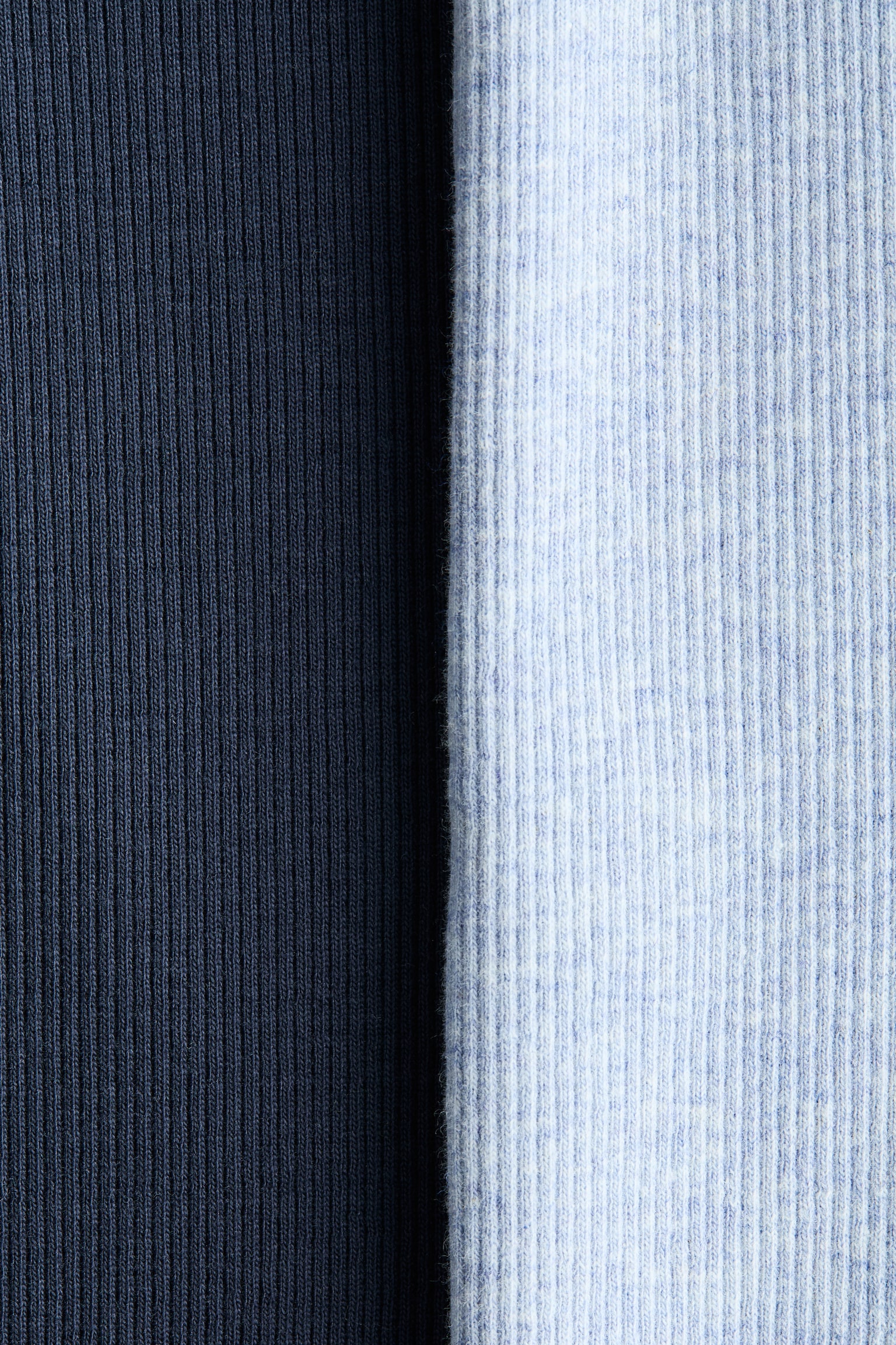 2-pack cotton Henley tops - Navy blue/Light blue/White/Light beige - 2