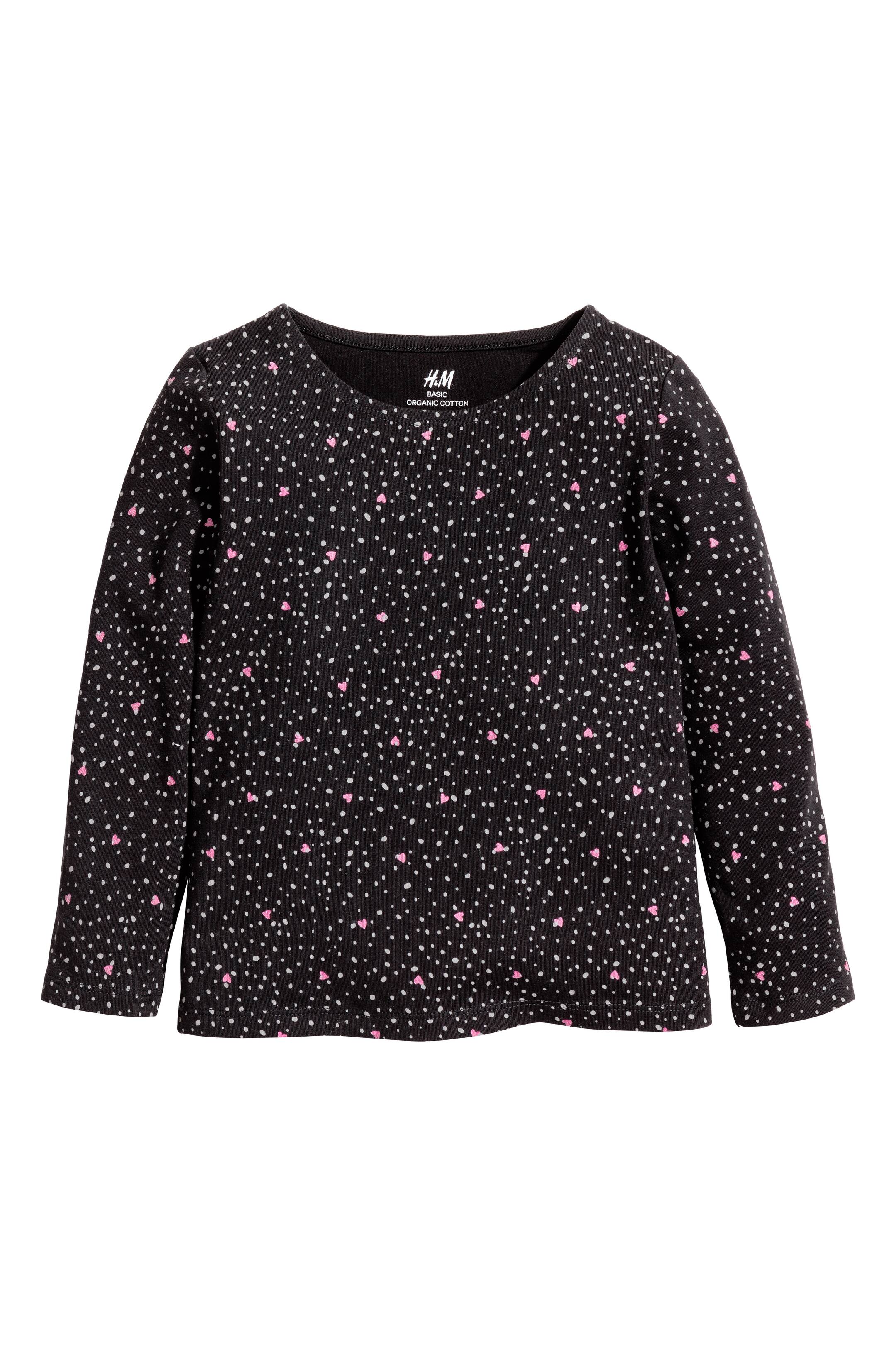 View larger image: 2-pack jersey tops - Black/Heart - Kids | H&M GB 1