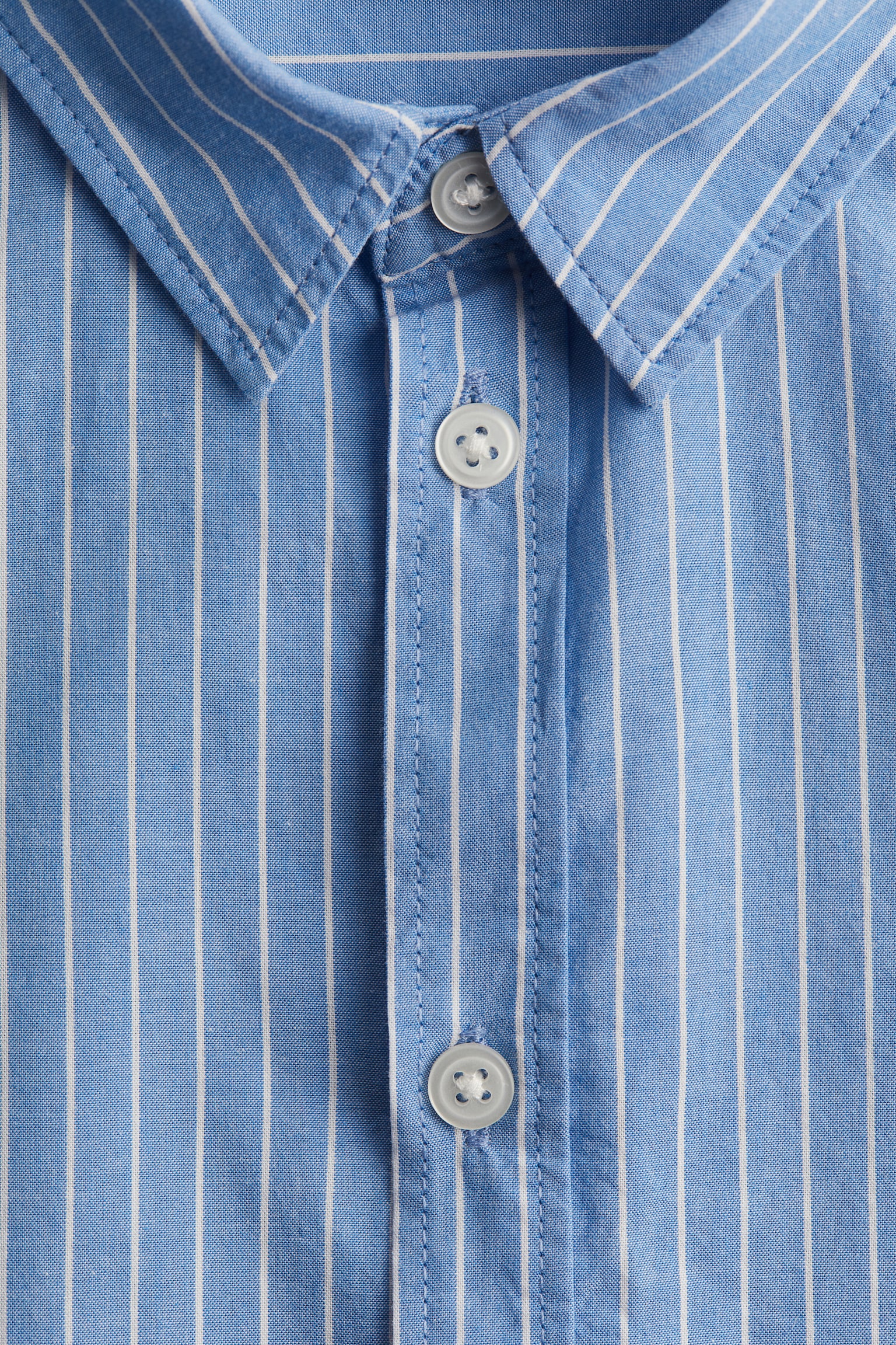 Short Sleeve Cotton Shirt - Blue/Pinstripe/White/Blue/Light blue/Navy blue - 4