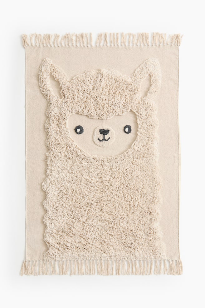 Tufted Cotton Rug - Light beige/alpaca - 1