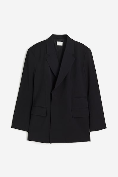 Oversized blazer - Long sleeve - Long - Black - Ladies | H&M GB