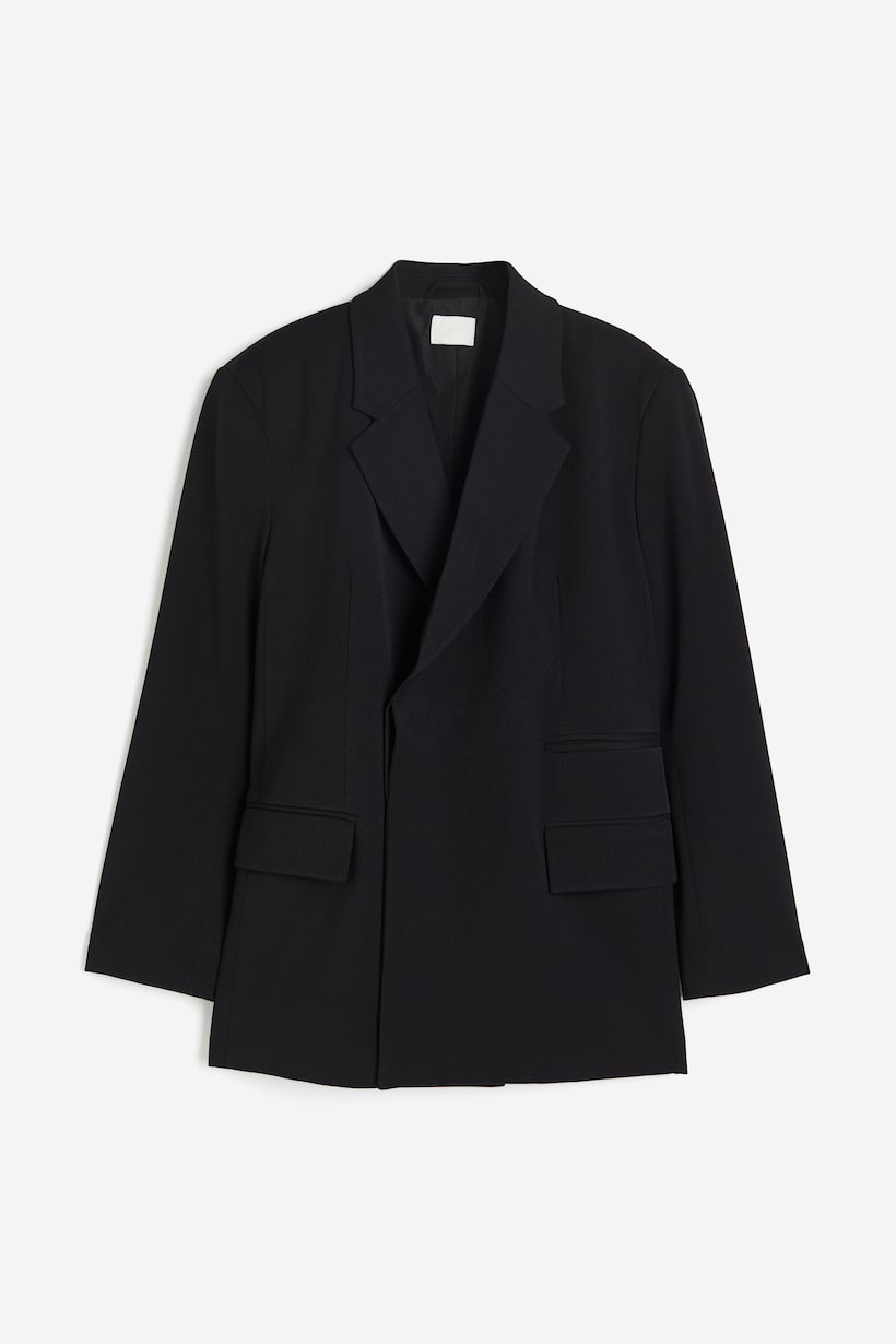 Oversized blazer - Long sleeve - Long - Black - Ladies | H&M GB