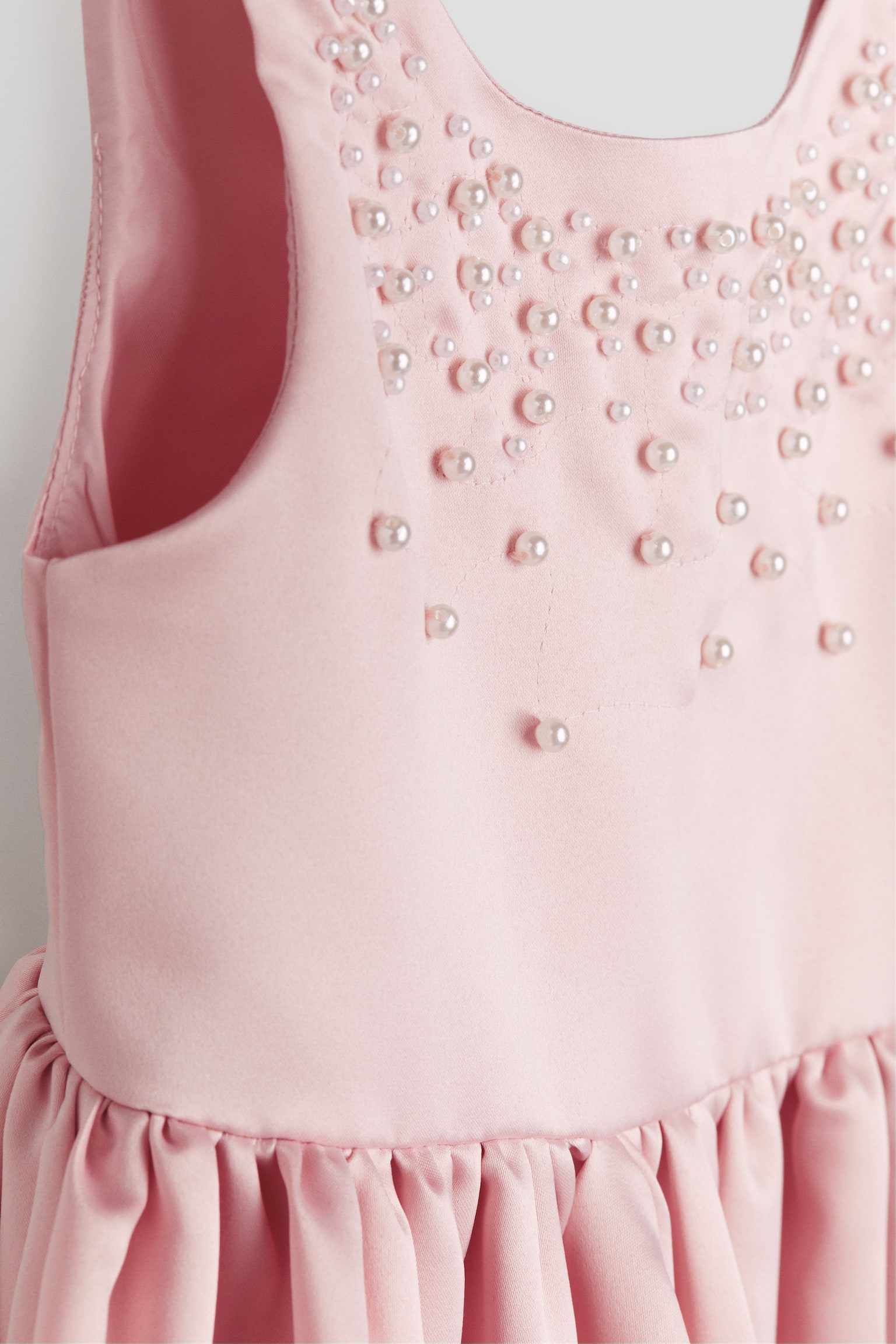 Bead Detail Satin Dress - Light pink - 5