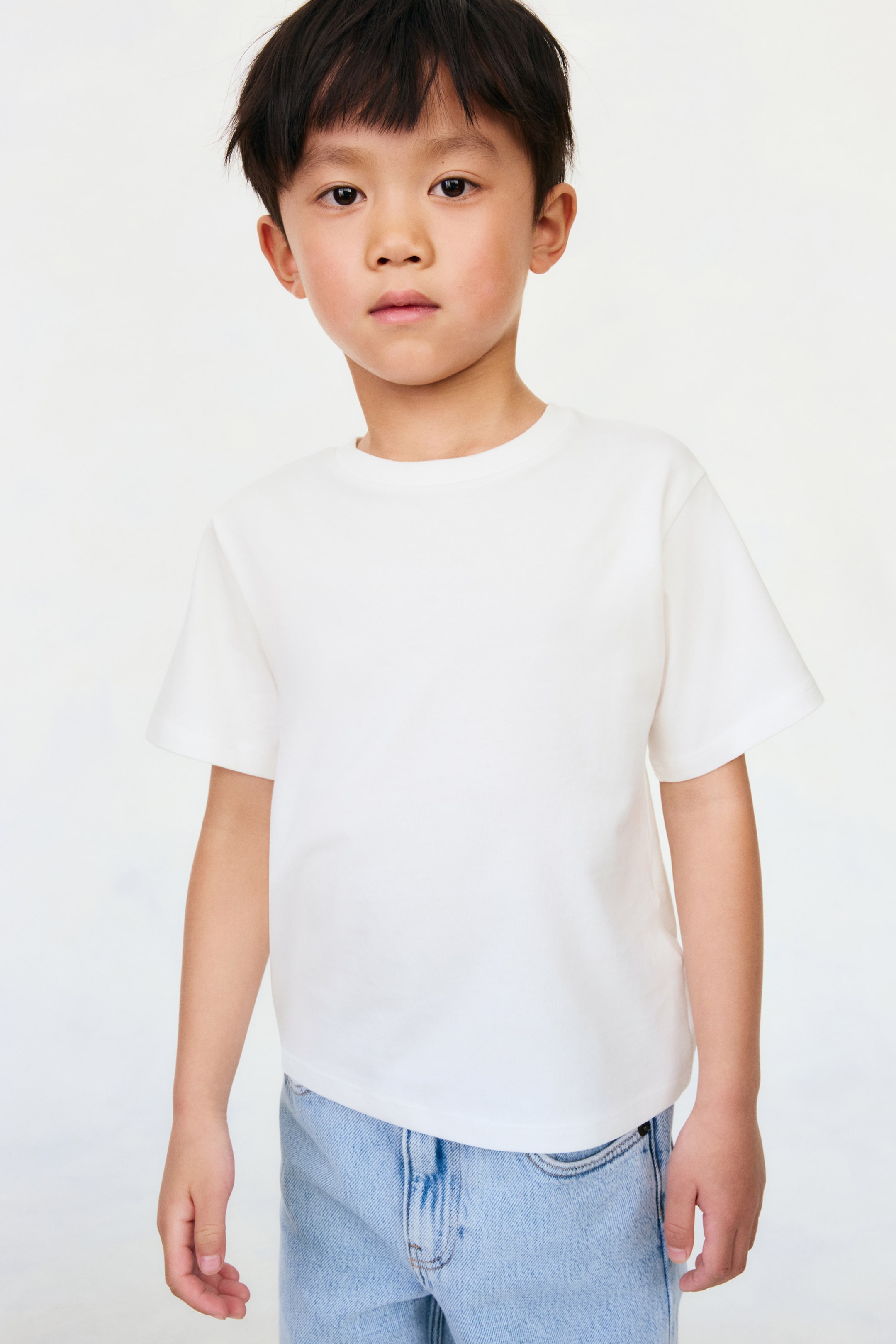 이미지 확대 보기: 피마 코튼 티셔츠 루즈핏 - 화이트 - Kids | H&M KR 1