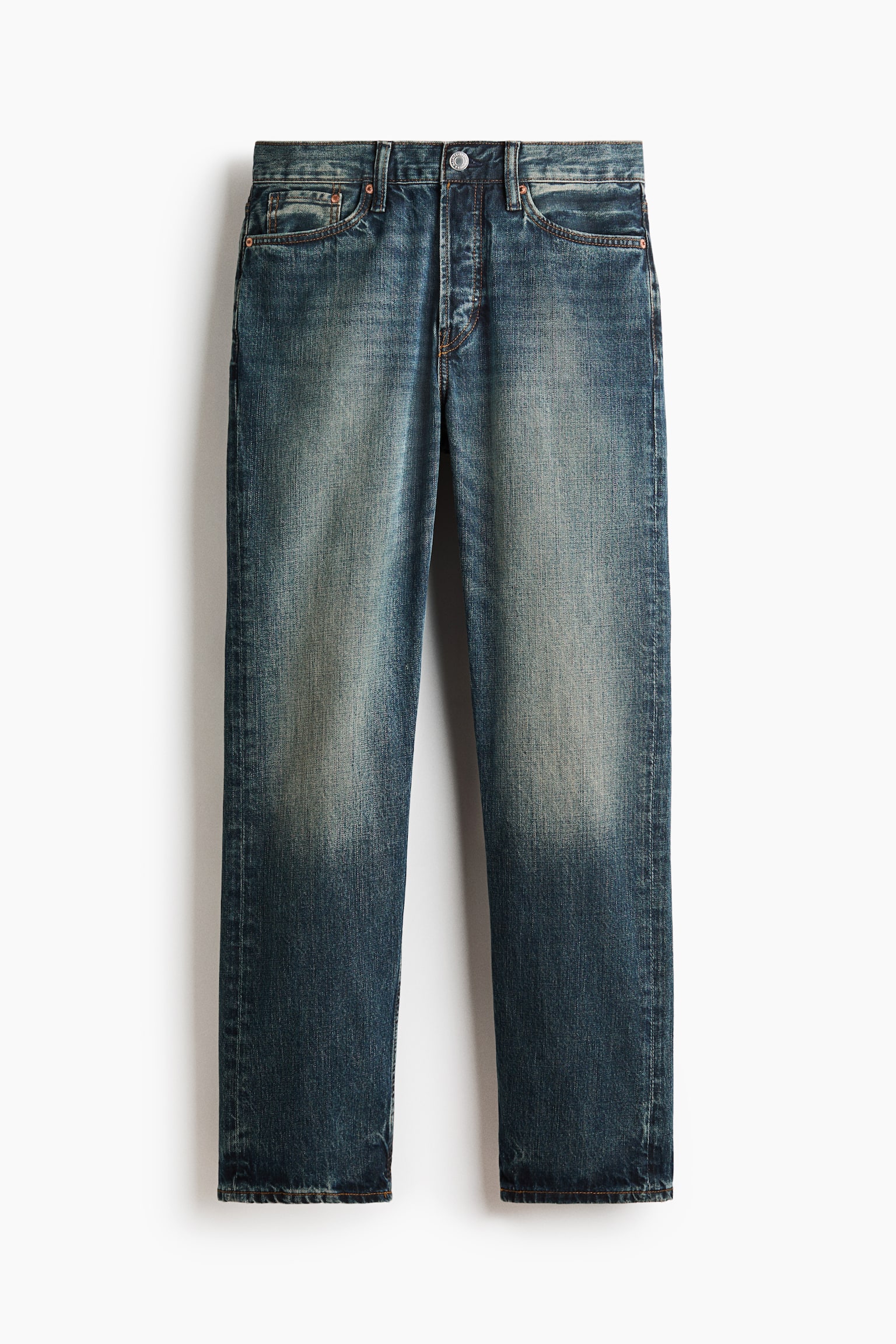 Original Straight Jeans - Washed dark denim blue/Medium blue - 2