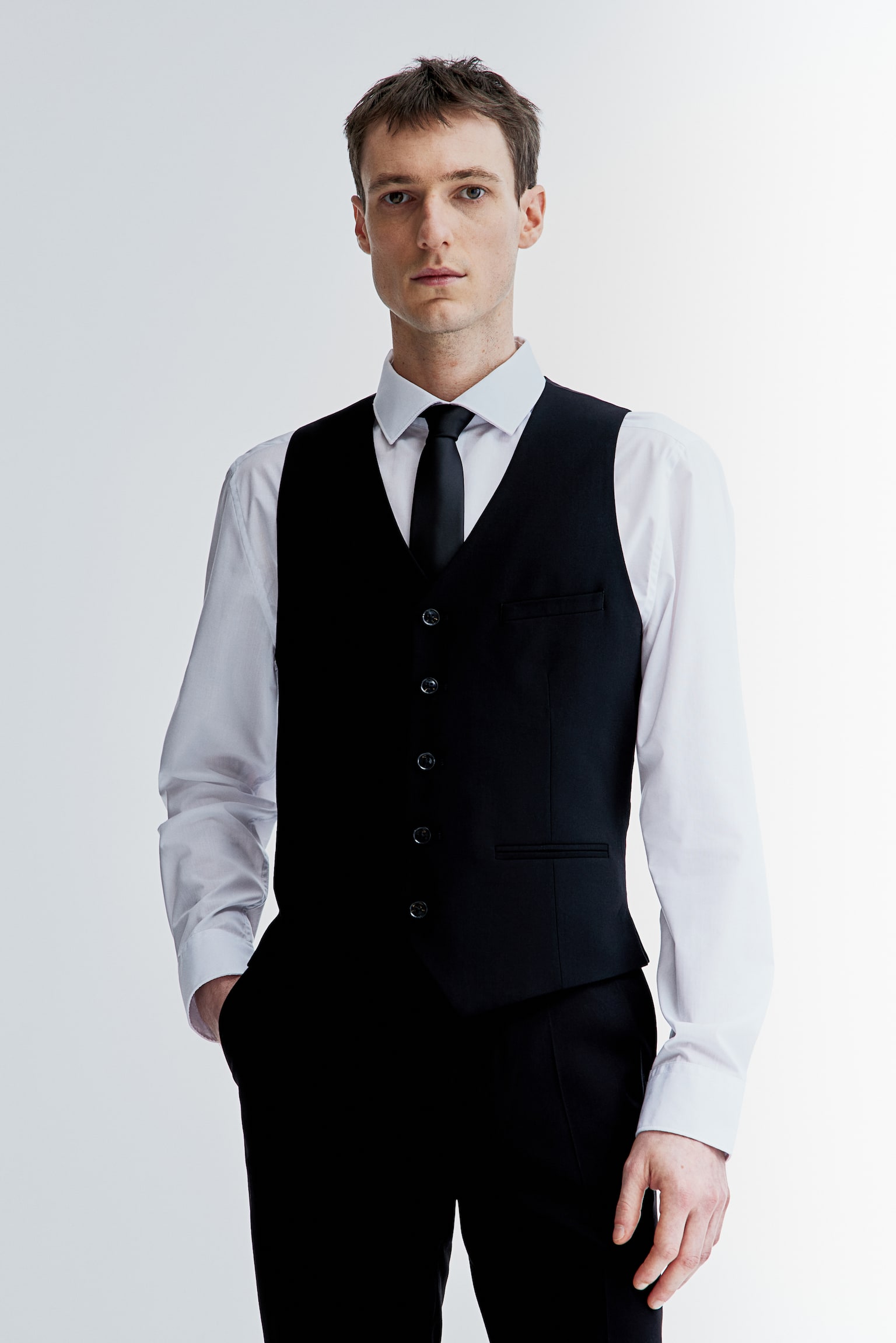 Slim FIt Suit waistcoat - Black/Dark blue - 3