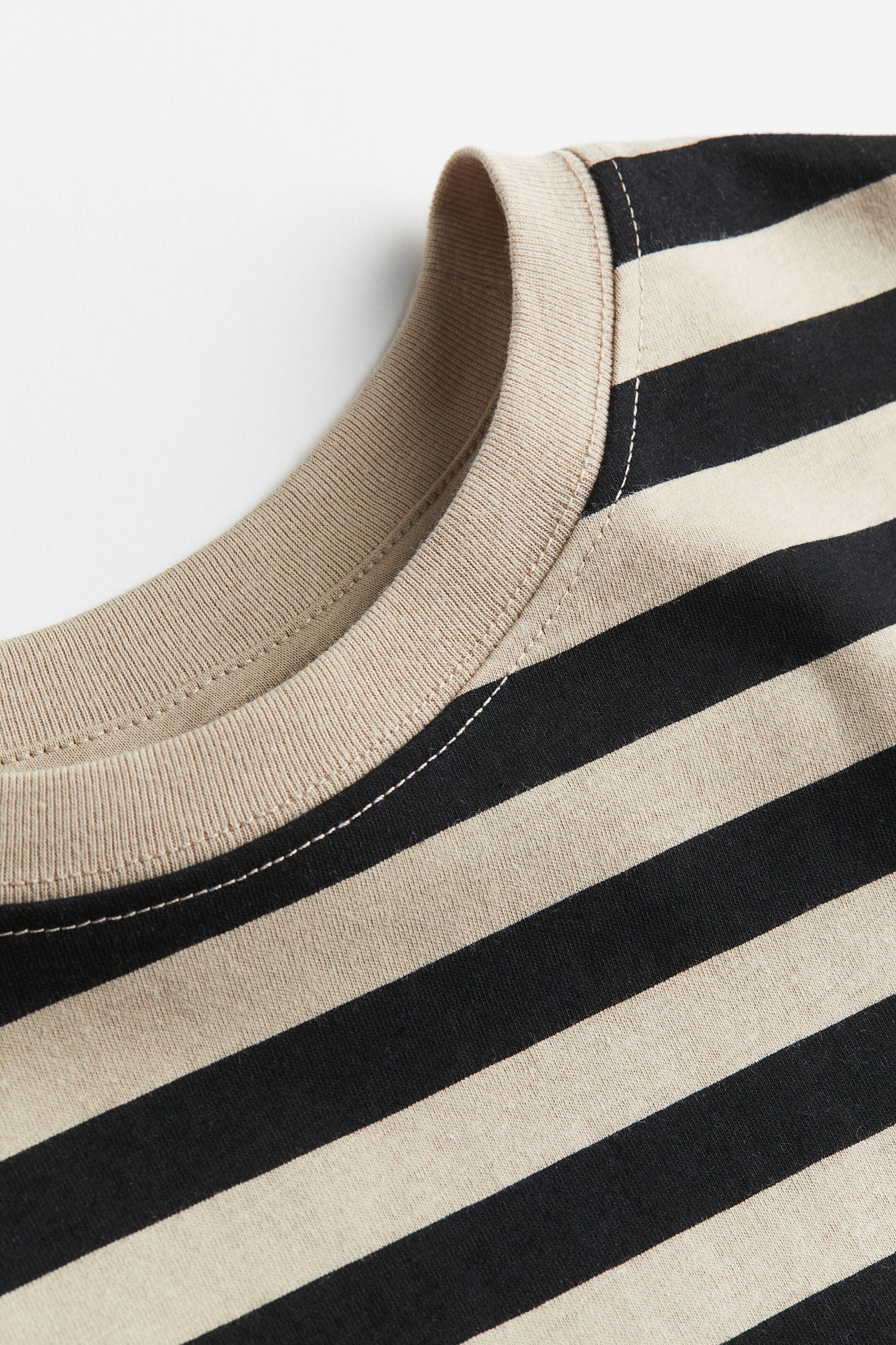 View larger image: Printed T-shirt - Beige/black striped - Ladies | H&M US 2
