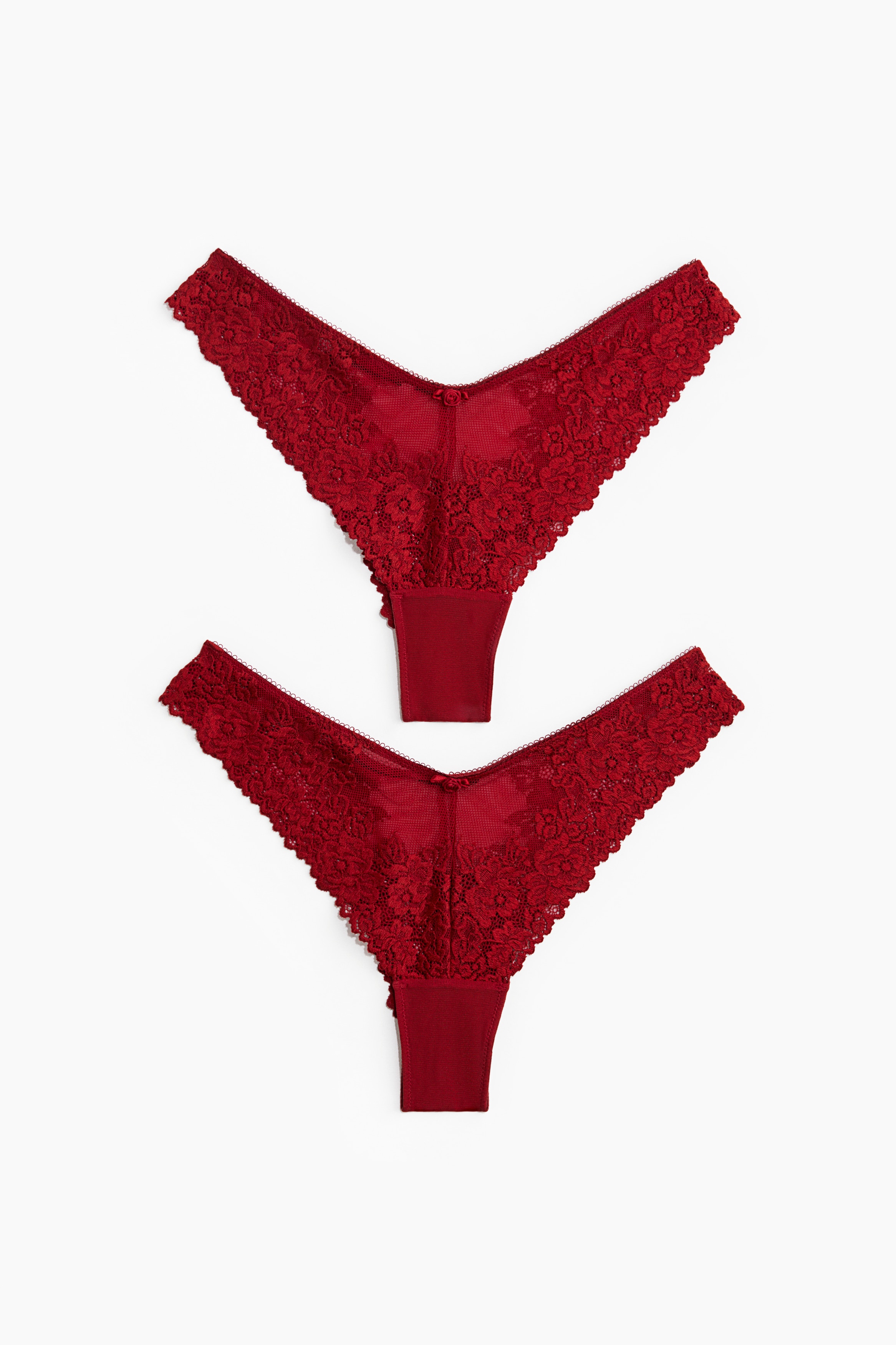 2-pack lace Brazilian briefs - Dark red/Black/Cream/Light blue/Cream/Light brown/Cream/Cream