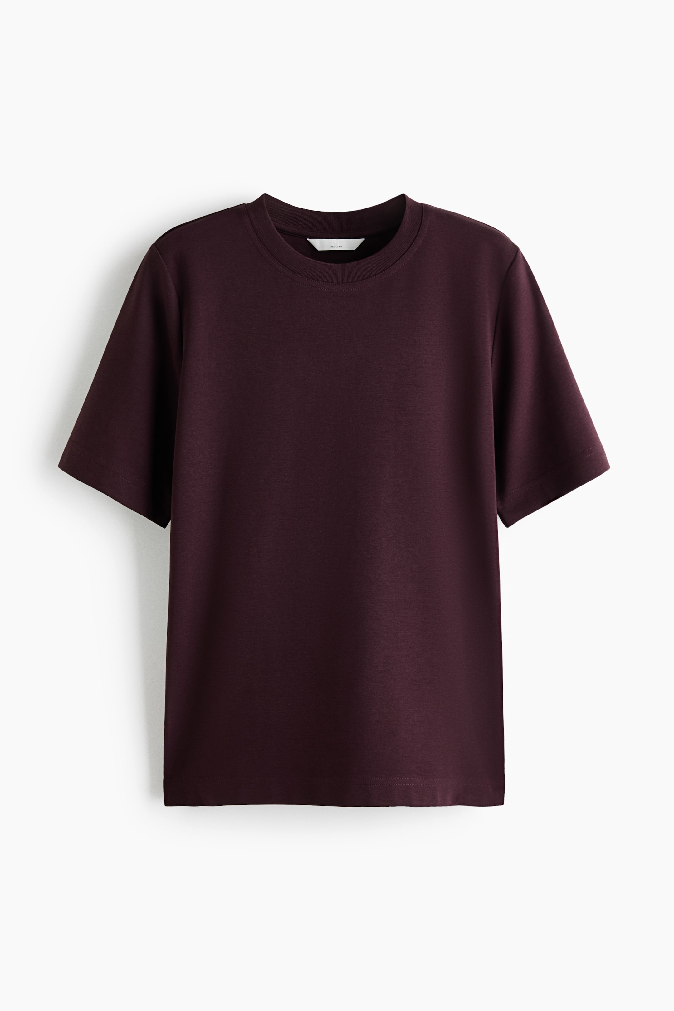 View larger image: Cotton jersey T-shirt - Plum red - Ladies | H&M 1