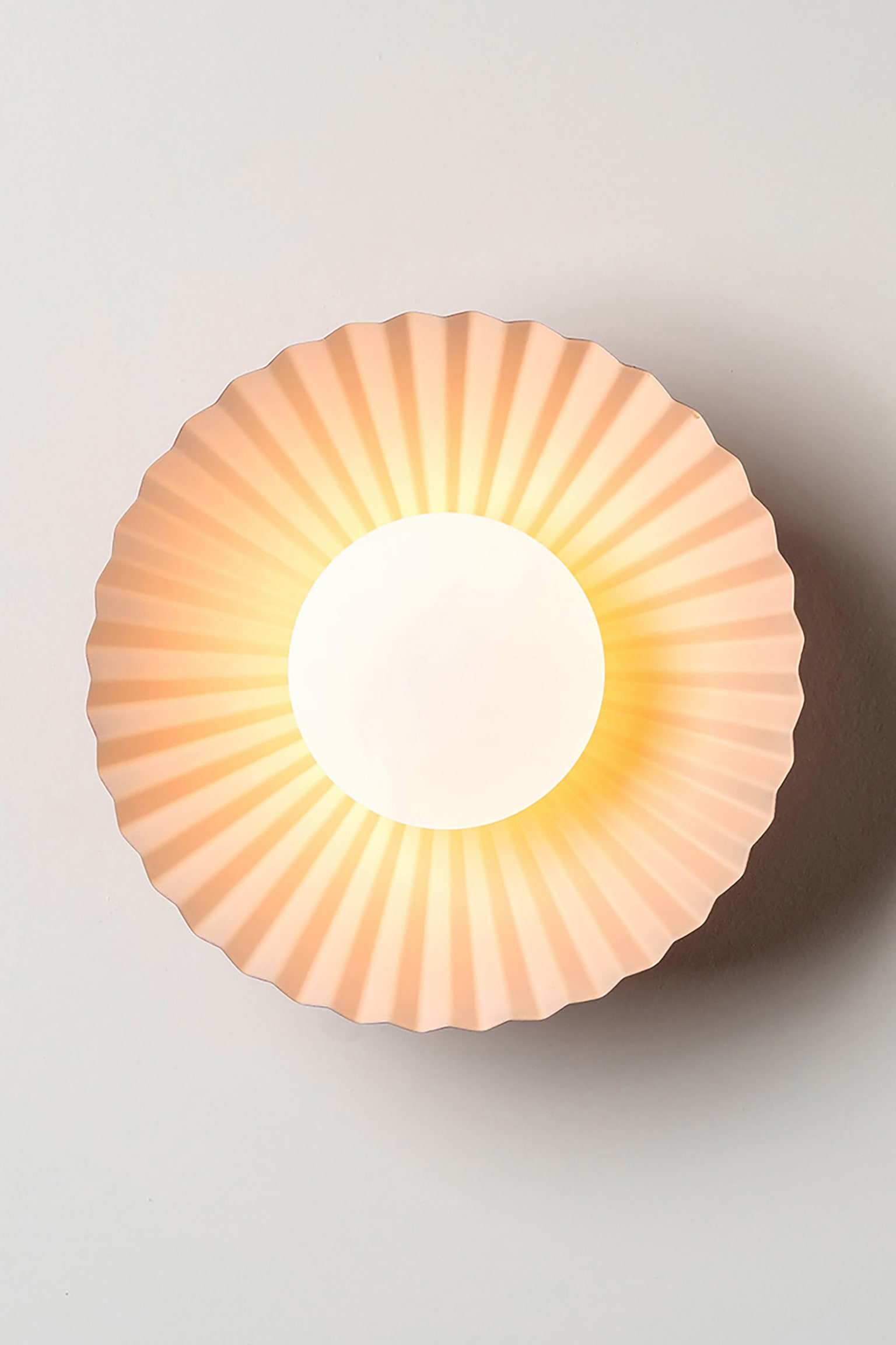 The Pleat Flush Wall And Ceiling Light - Orange/pink - 5