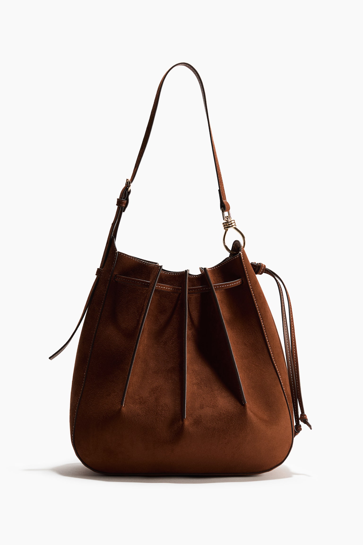 Pleated shoulder bag - Brown - 1