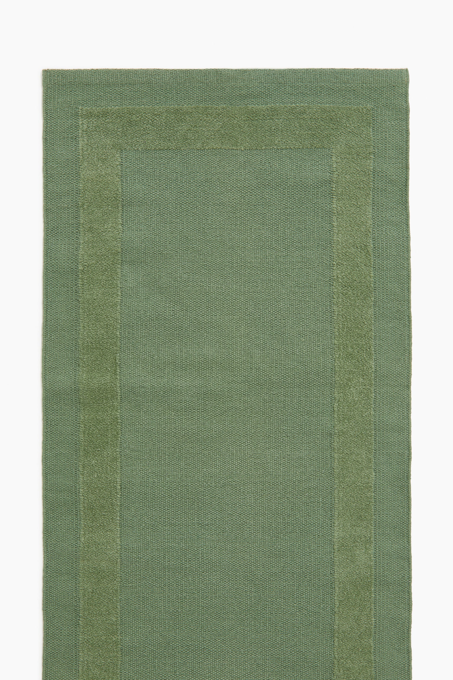 Flat weave cotton runner rug - Moss green/Light beige/Beige - 3