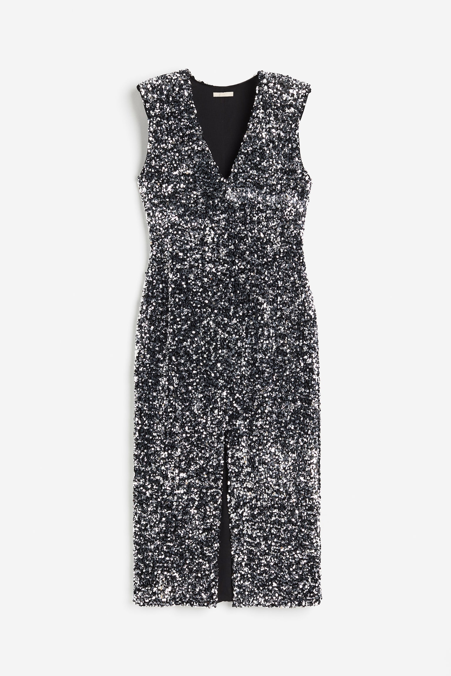 Sequined slit-hem dress - Grey/Silver-coloured - 1