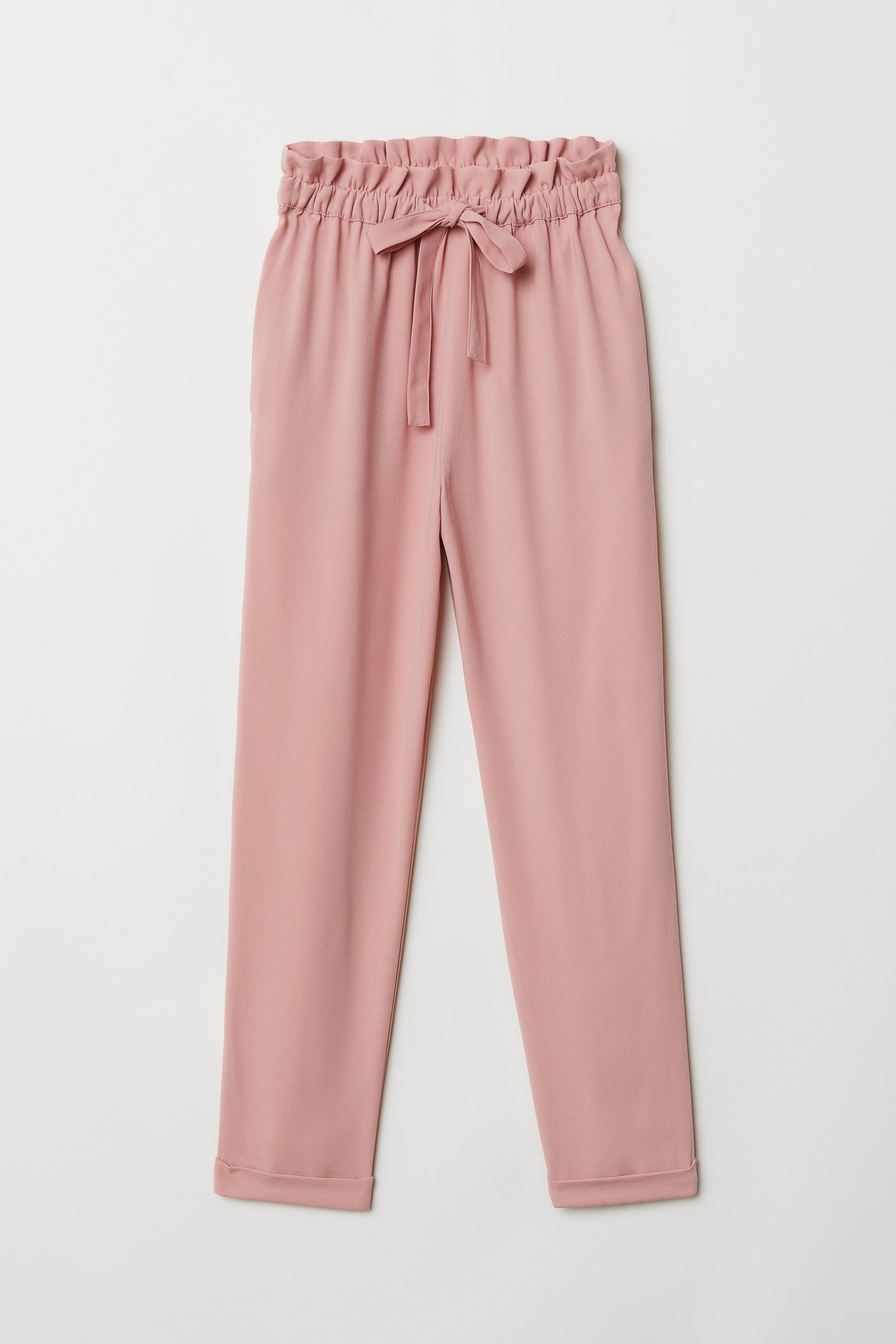 View larger image: Paper bag trousers - Light pink - Ladies | H&M GB 1