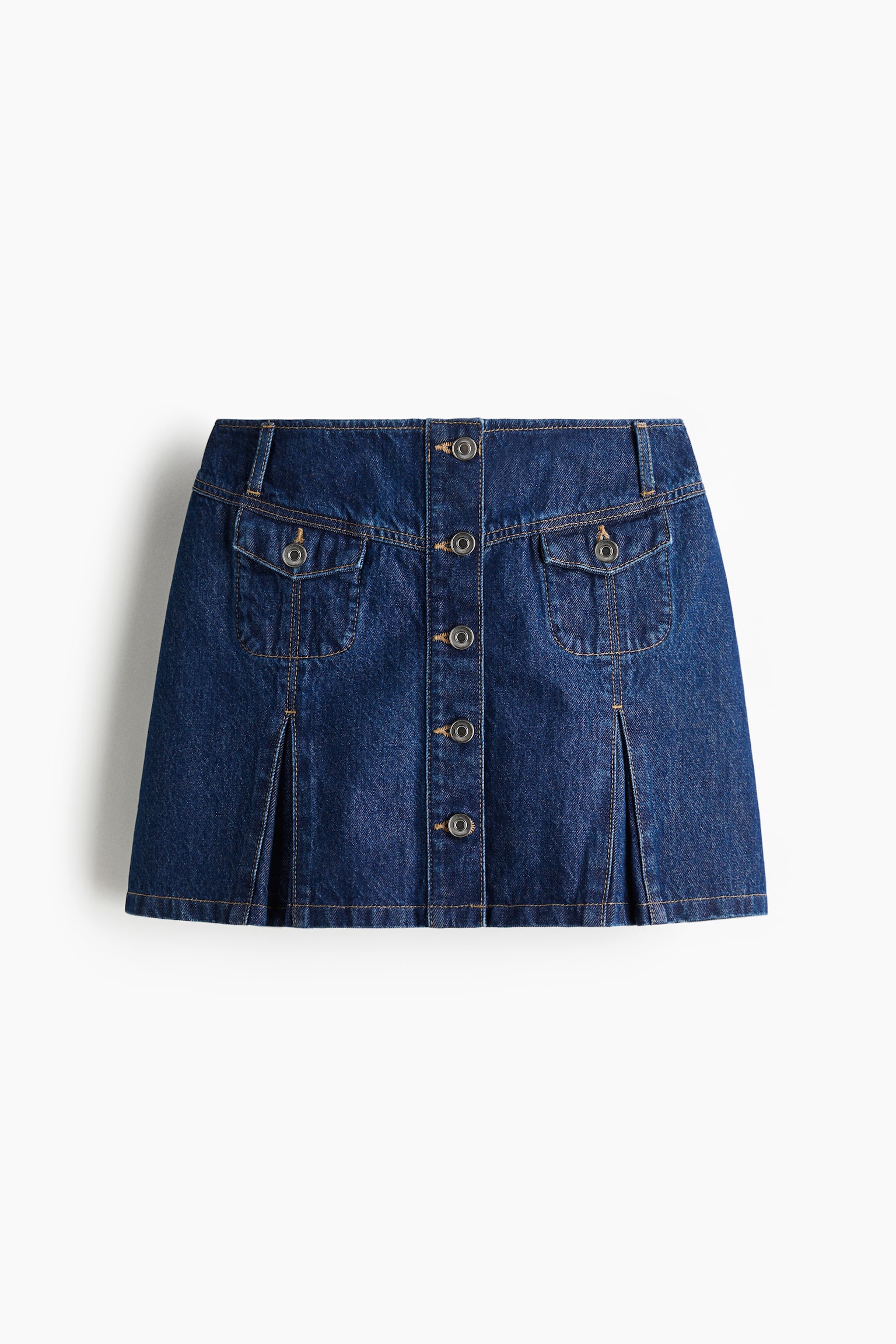 Женская юбка H&M Denim Mini, цвет: Тёмный джинсовый синий — фото 1