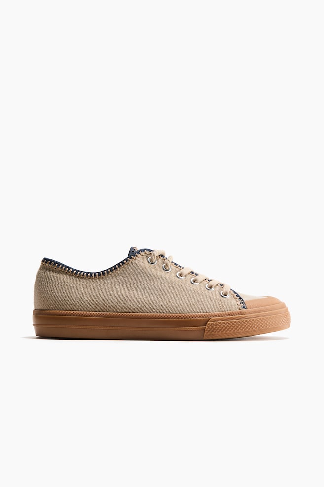 Sneakers en twill - Beige - 1