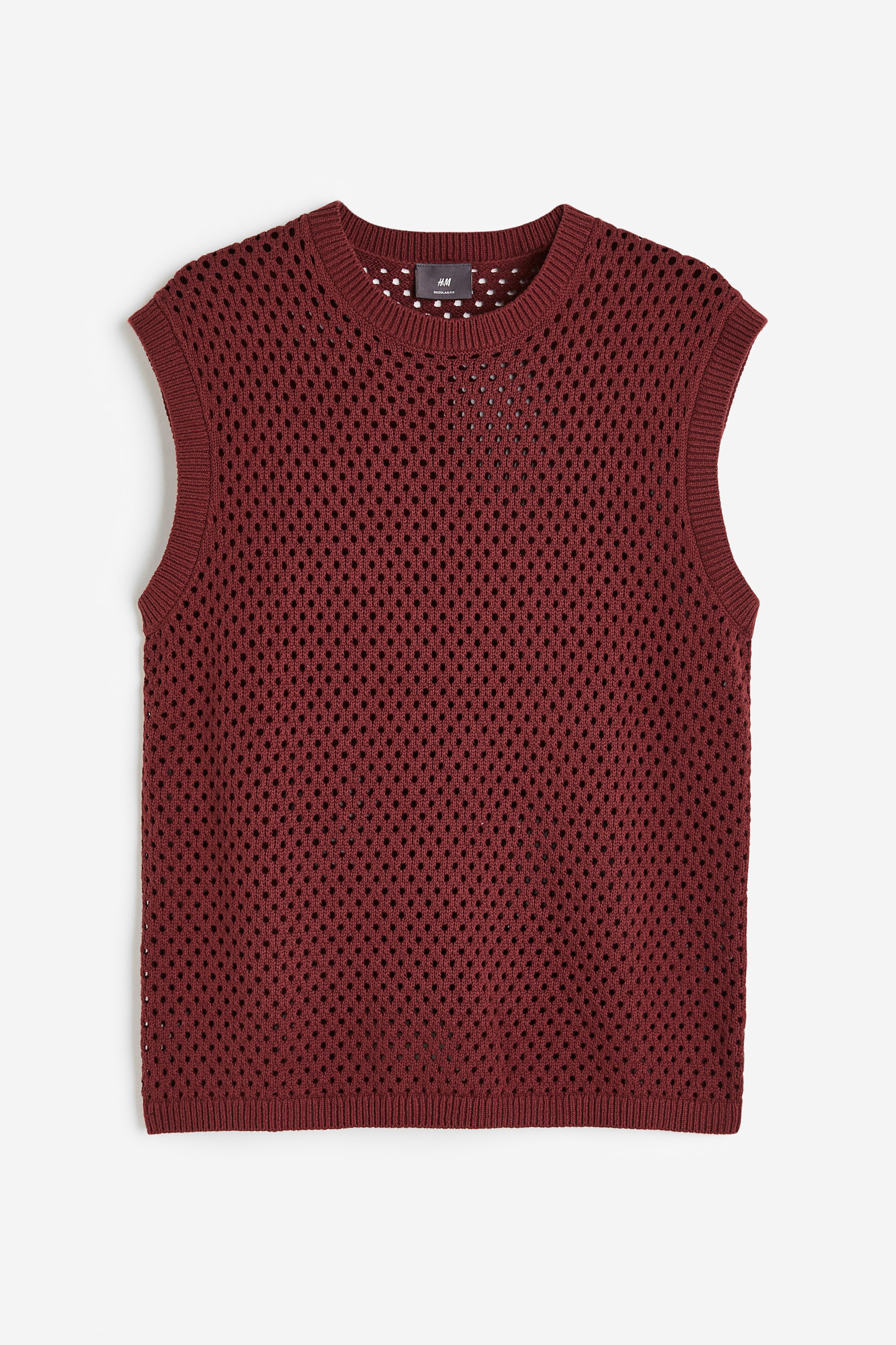 Regular Fit Hole-knit Sweater Vest