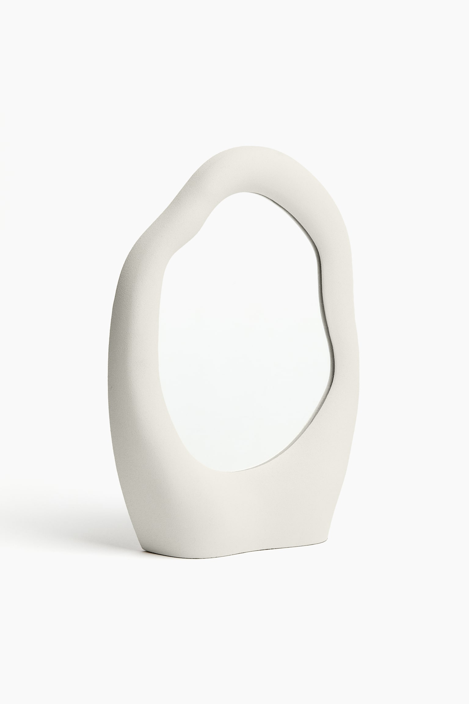 Stoneware table mirror - White/White - 1