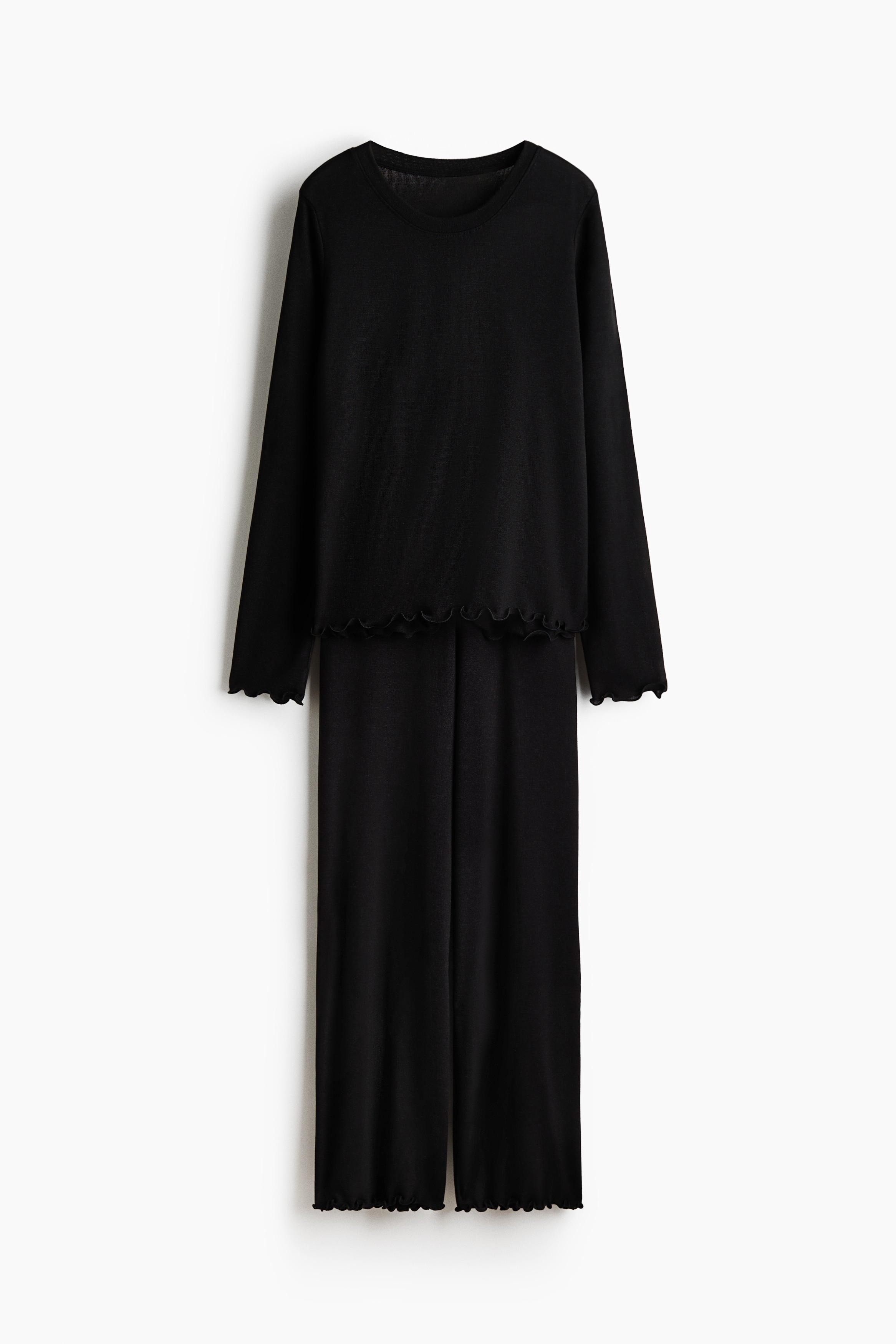 Pyjama en jersey brossé - Noir/Taupe chiné/Blanc/Beige chiné/Rose poudré