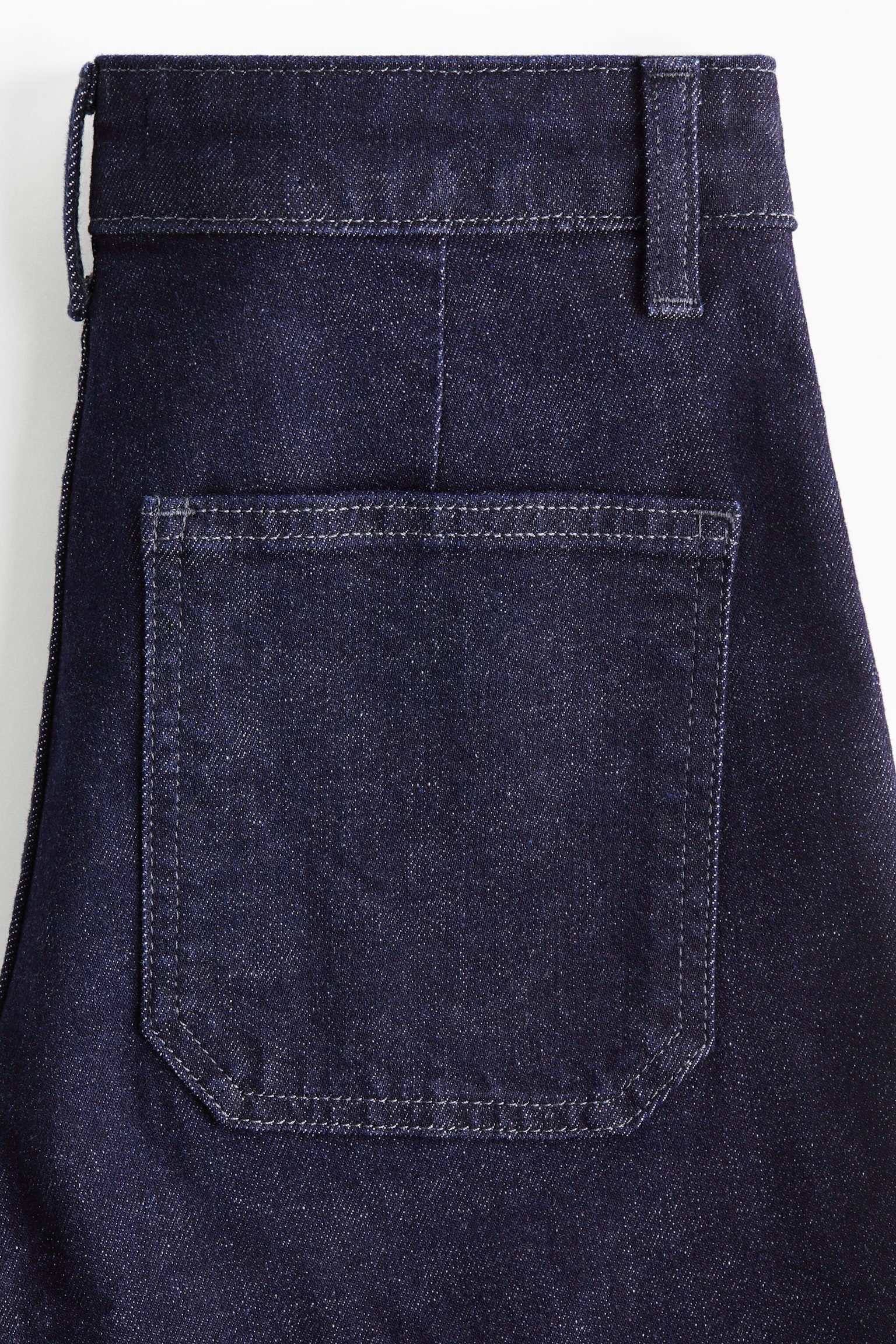 Wide High Jeans - Σκούρο μπλε denim/Λευκό - 7