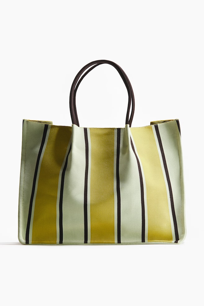 Tote bag - Light beige/Yellow striped - 1