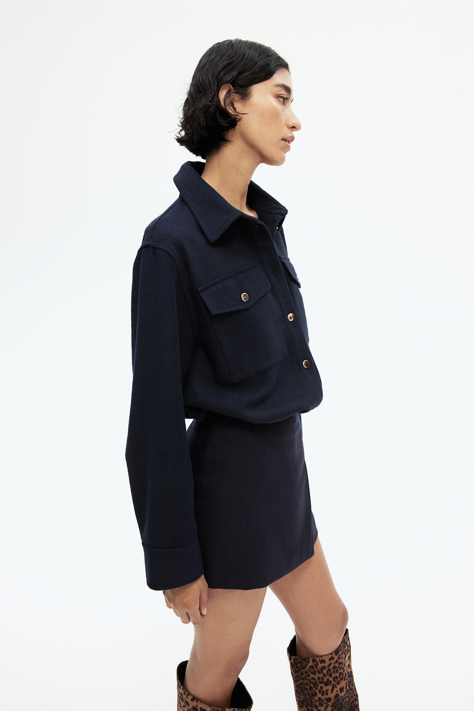 Oversized shacket - Navy blue - 6