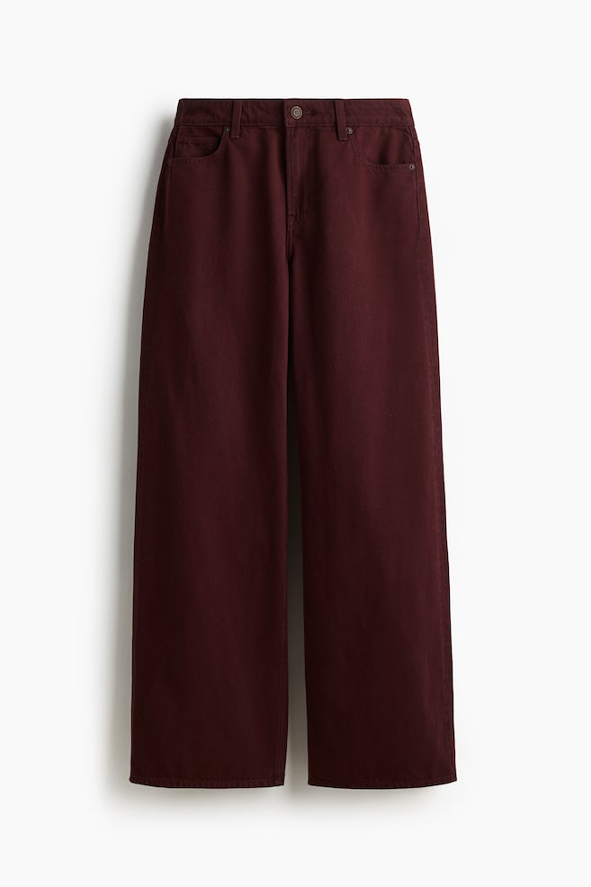 Wide Regular Jeans - Bordeauxrood/Denimblauw - 1
