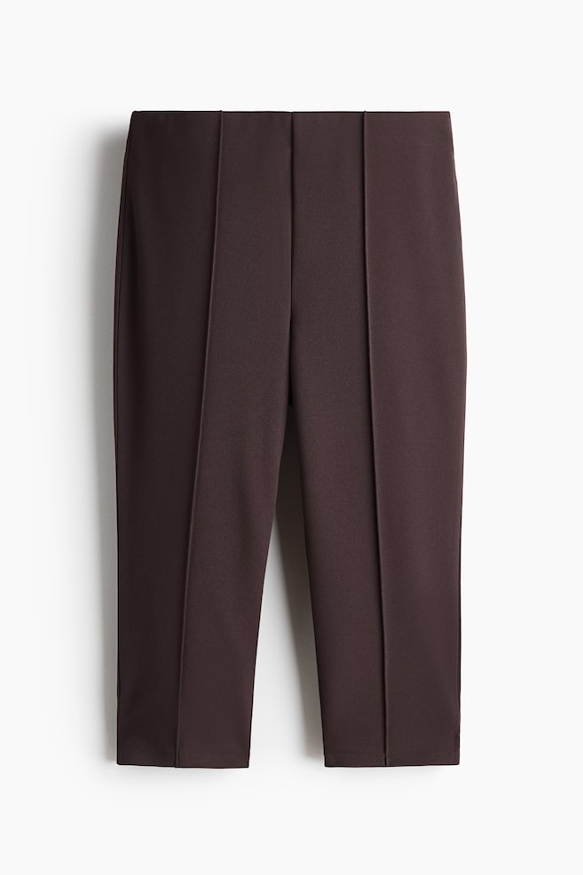 Crease-leg Capri leggings - Dark brown - 1