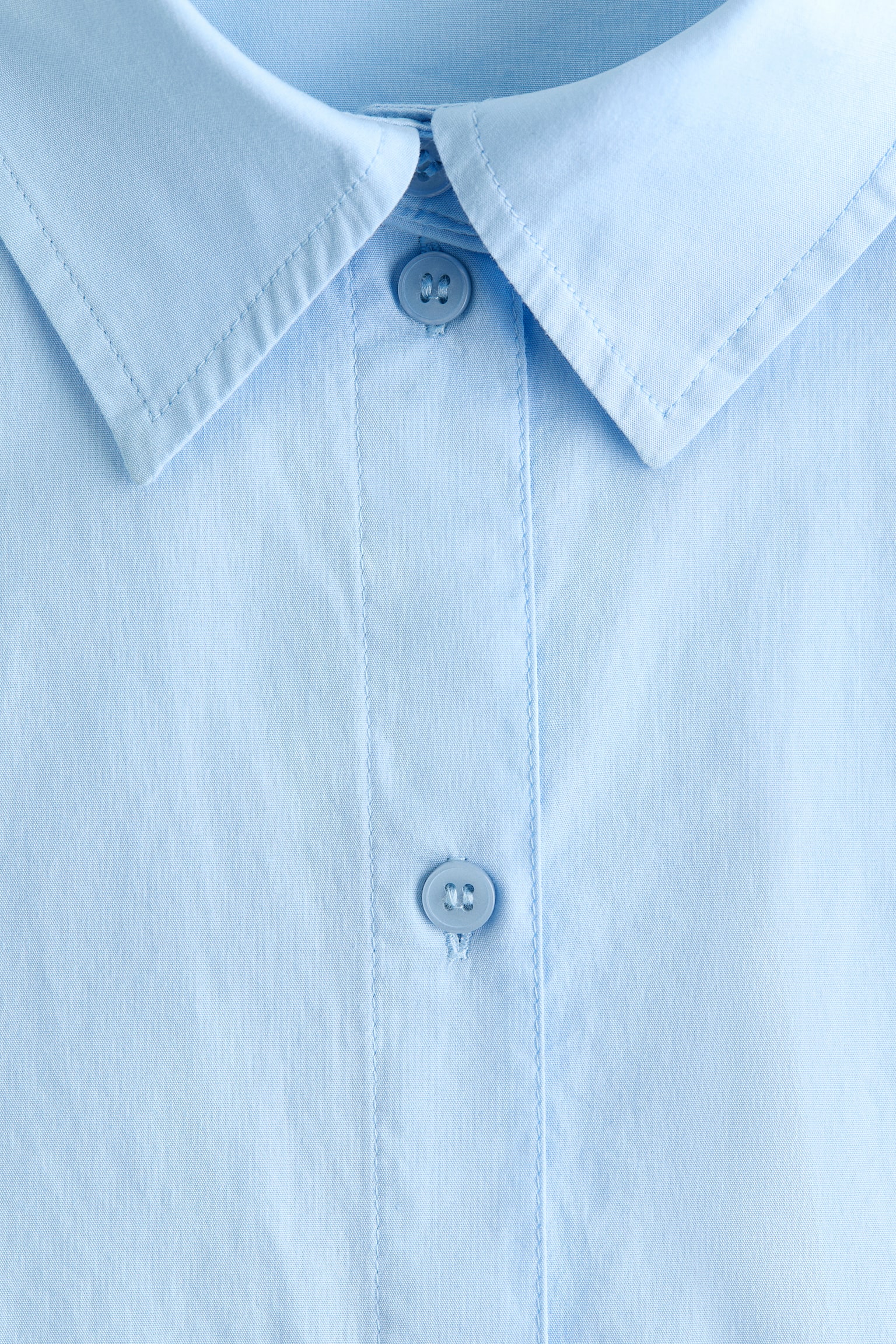 Женская рубашка H&M Tapered-Waist Poplin, цвет: Светлый синий — фото 7