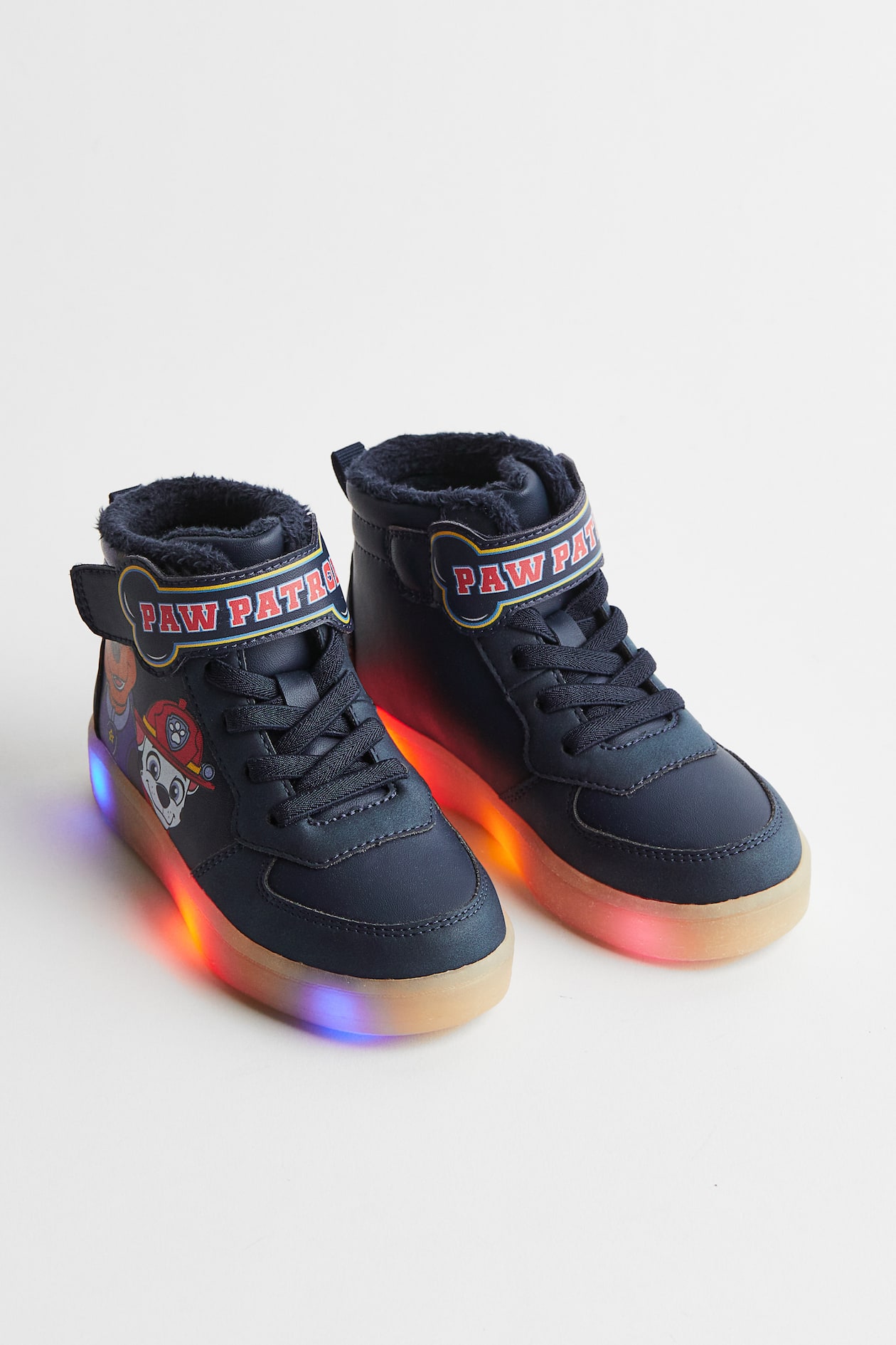 Hoge sneakers met ledlichtjes Donkerblauw/Paw Patrol KINDEREN H&M NL