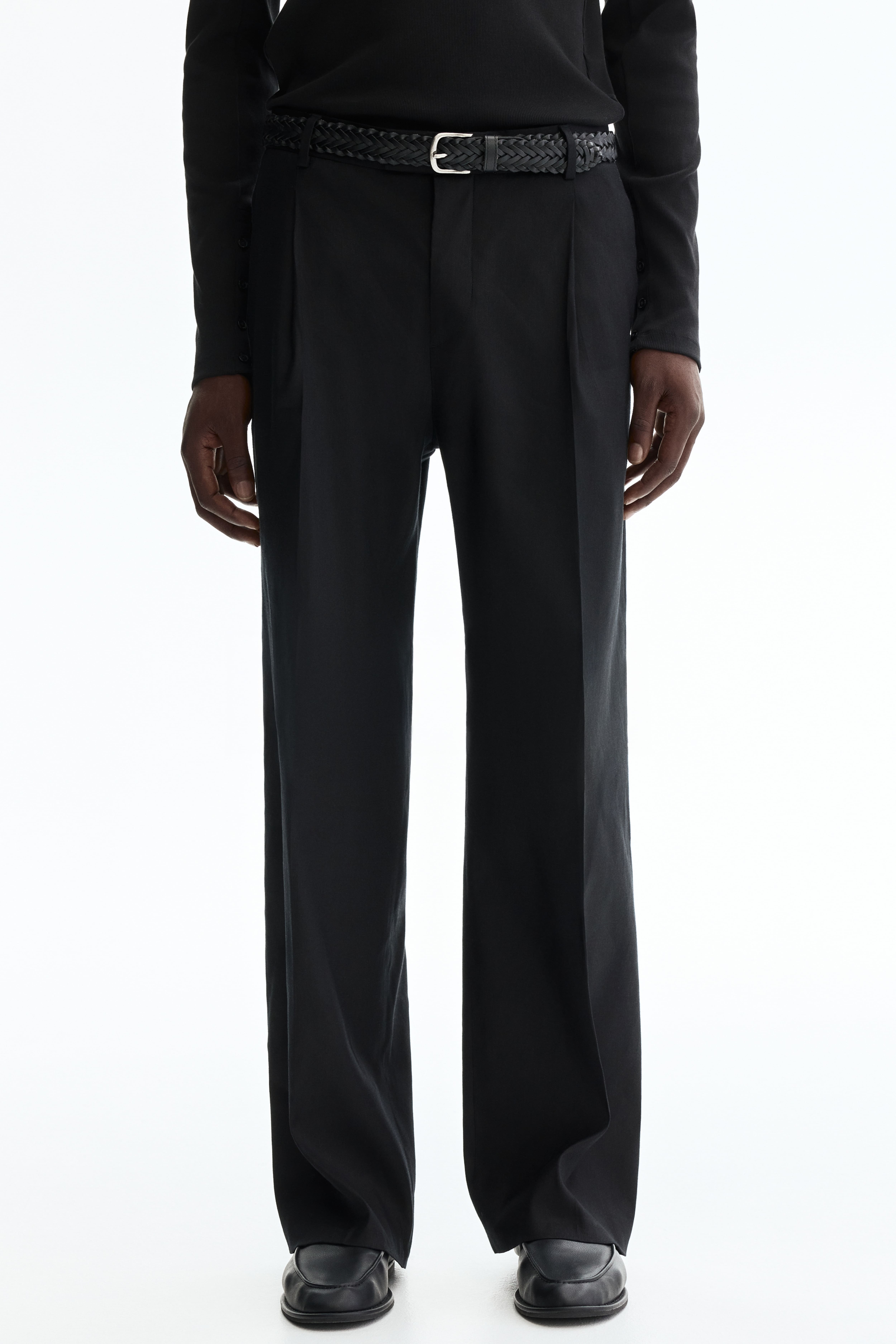 Pantalon sur mesure décontracté en lin mélangé