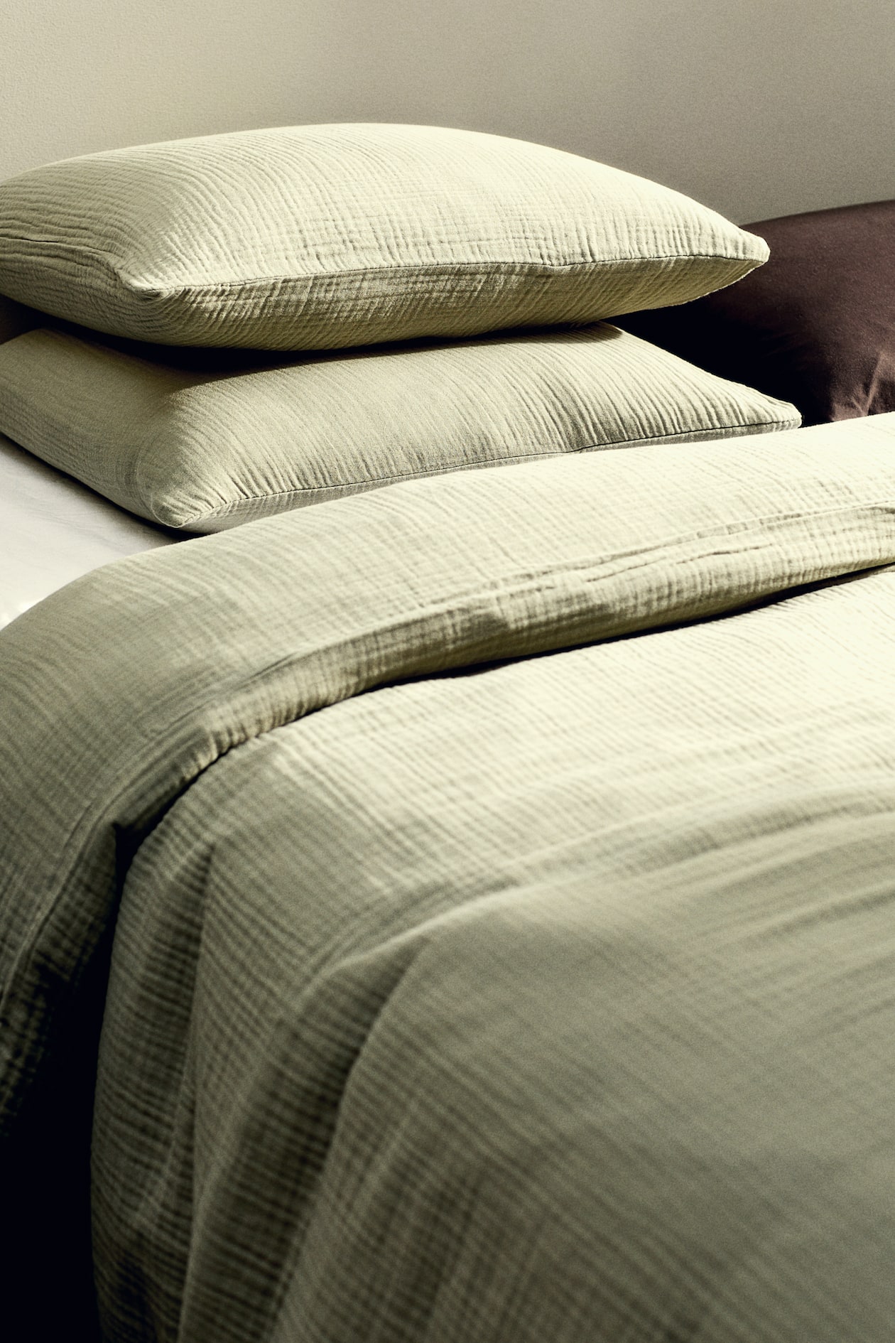 Parure de couette lit double en mousseline - Vert ancien clair - HOME | H&M BE