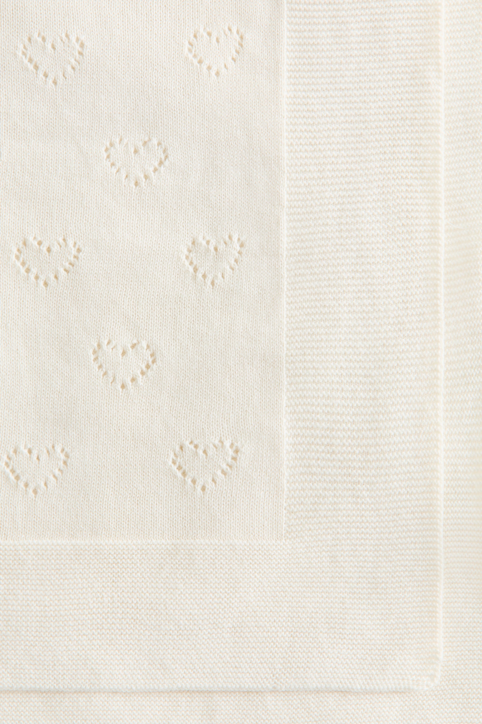 שמיכת כותנה פוינטל לתינוק - לבן - 4