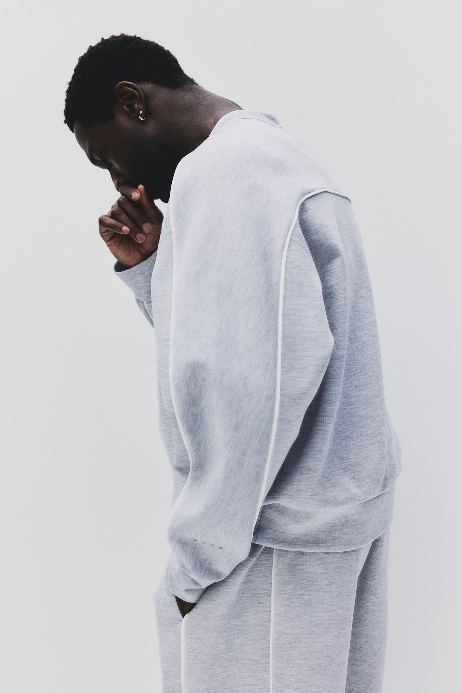 סווטשירט ספורט DryMove™‎ Oversized Fit - אפור בהיר מלאנז' - 8
