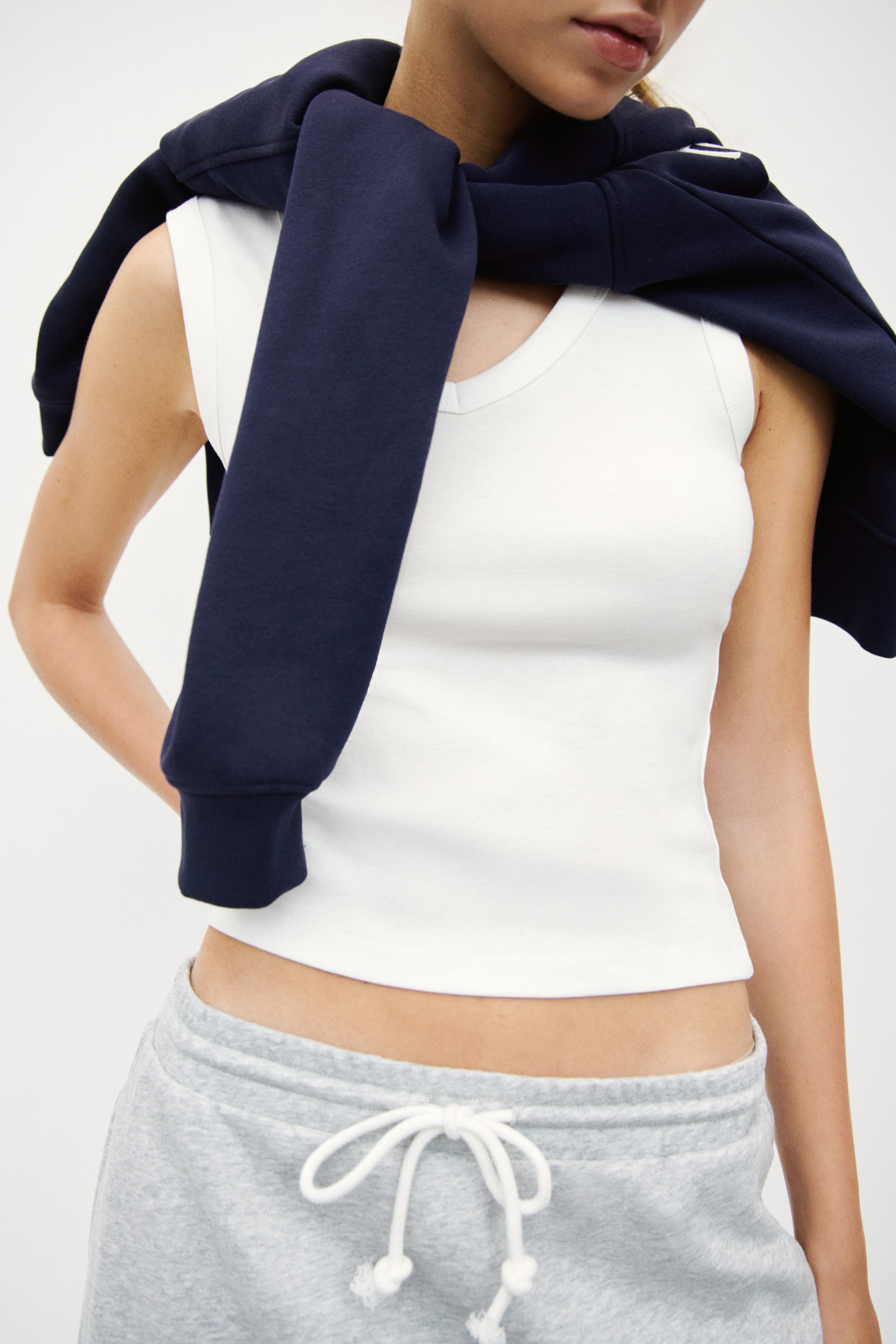 Ribbed V-Neck Tank Top
