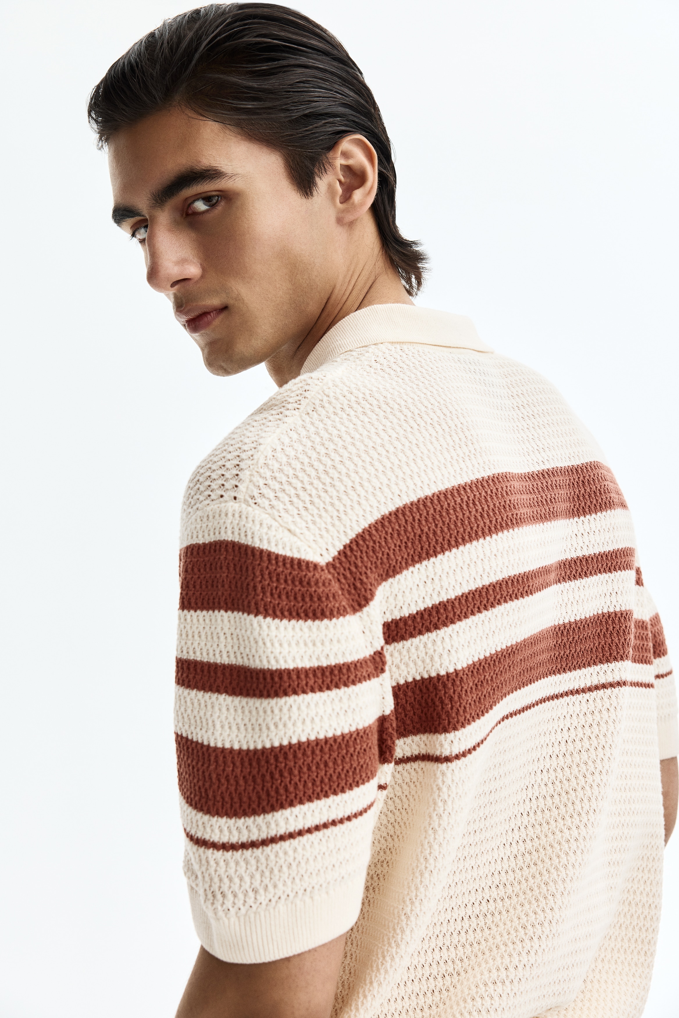 Regular Fit Pointelle-knit polo shirt