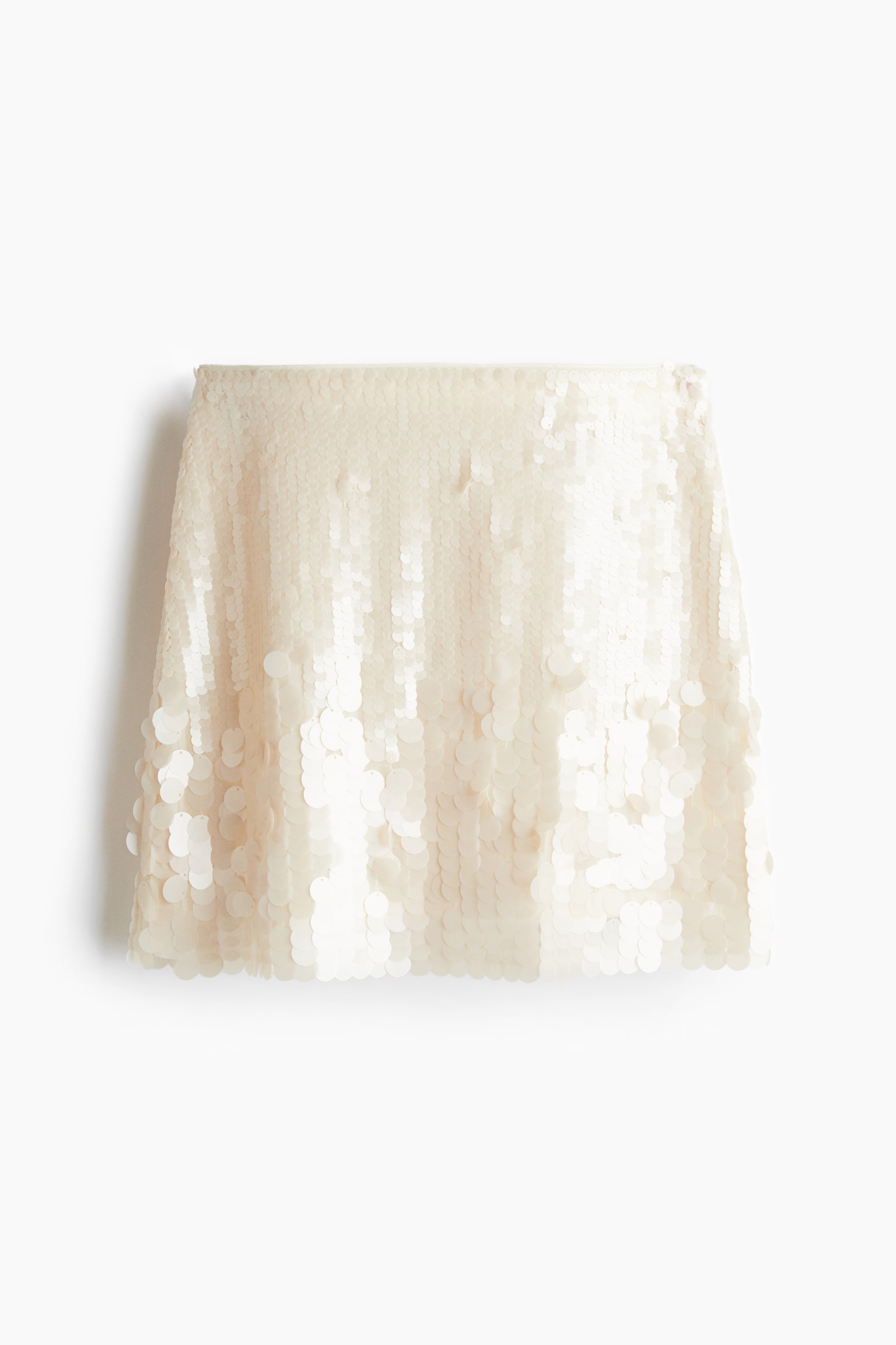 Sequin Mini Skirt - Cream/Gold colour - 2