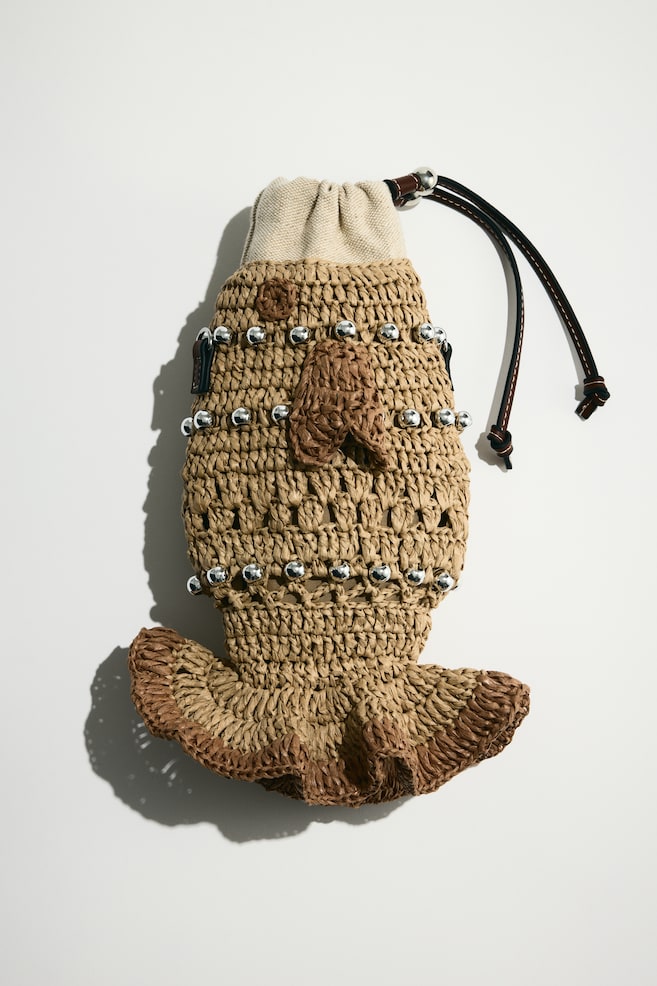 Fish-Shaped Crossbody Bag - Beige - 2