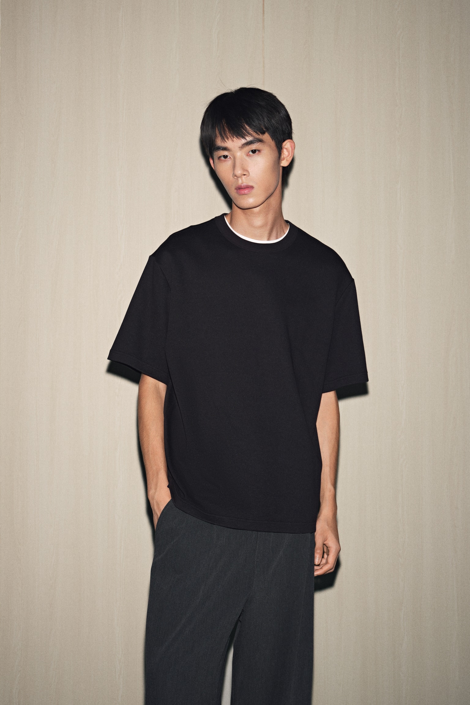 寬鬆剪裁T恤 - 黑色/粉紅色 - 7