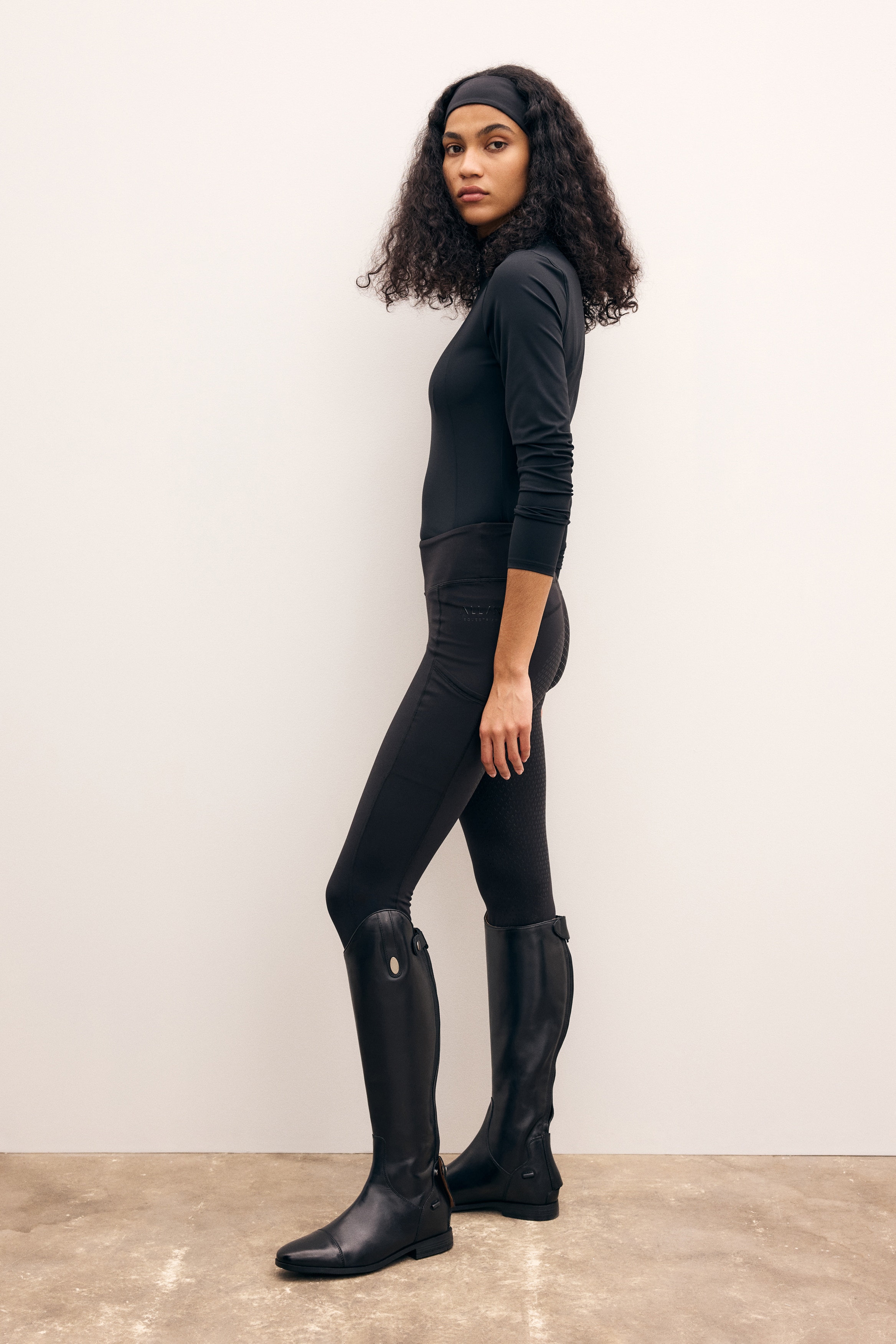 Ladies - Black Warming full-grip riding leggings - Size: S  - H&M