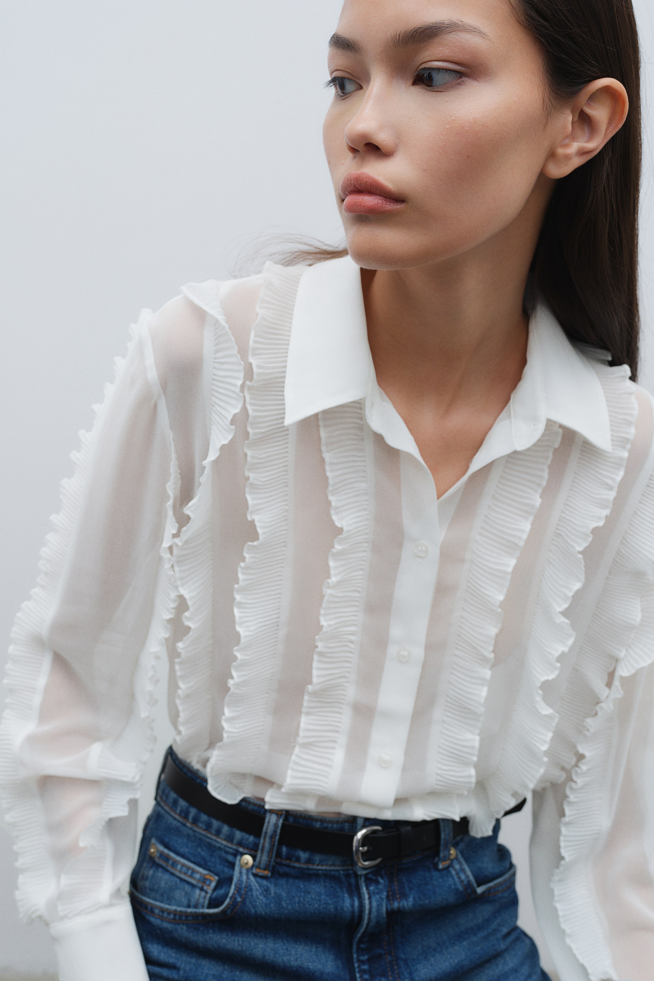 Ruffle-Trimmed Blouse