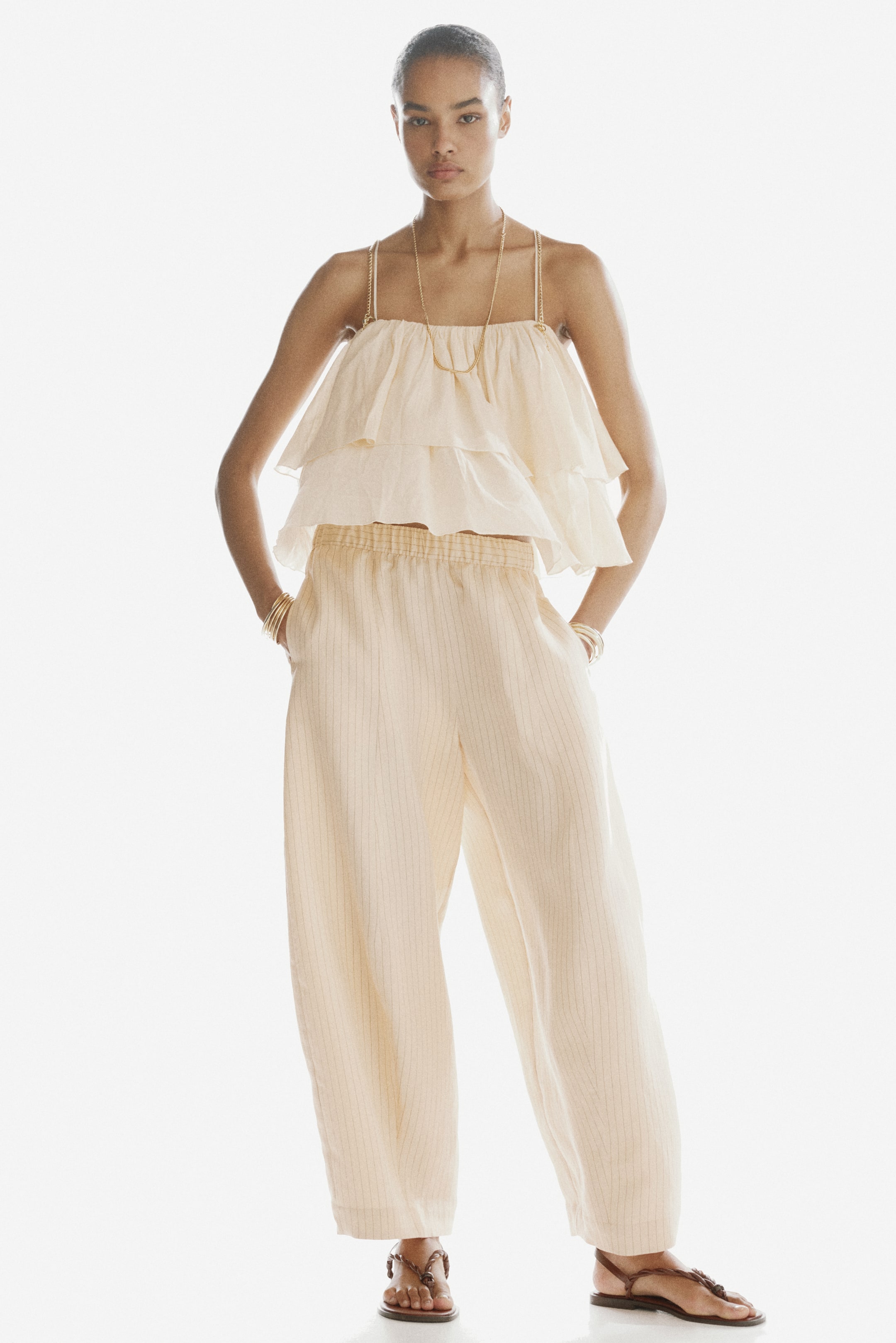Женские брюки H&M Modal-Blend Barrel-Leg Pants — фото 4