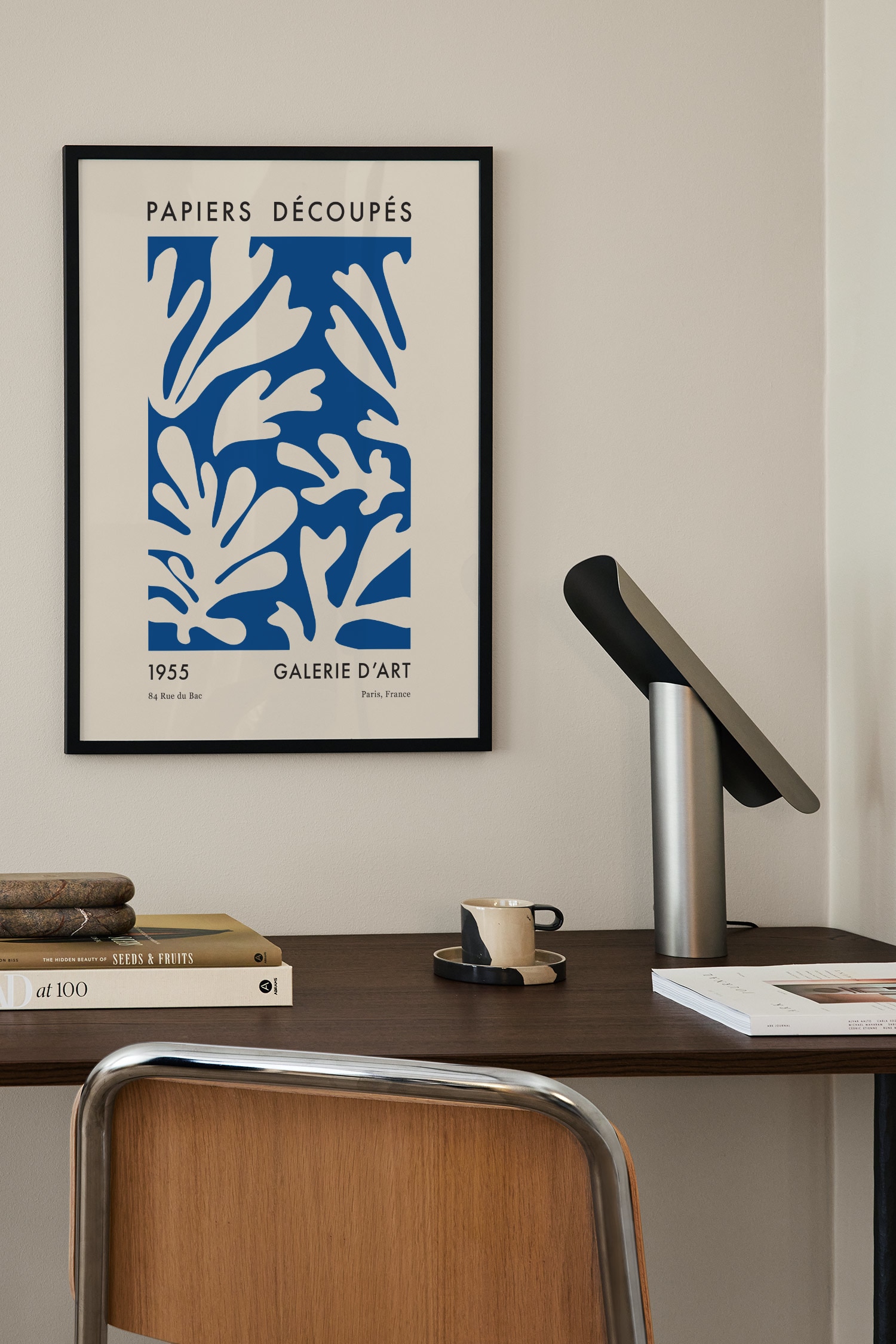 Fauvism Large Pattern Poster - Beige/blue