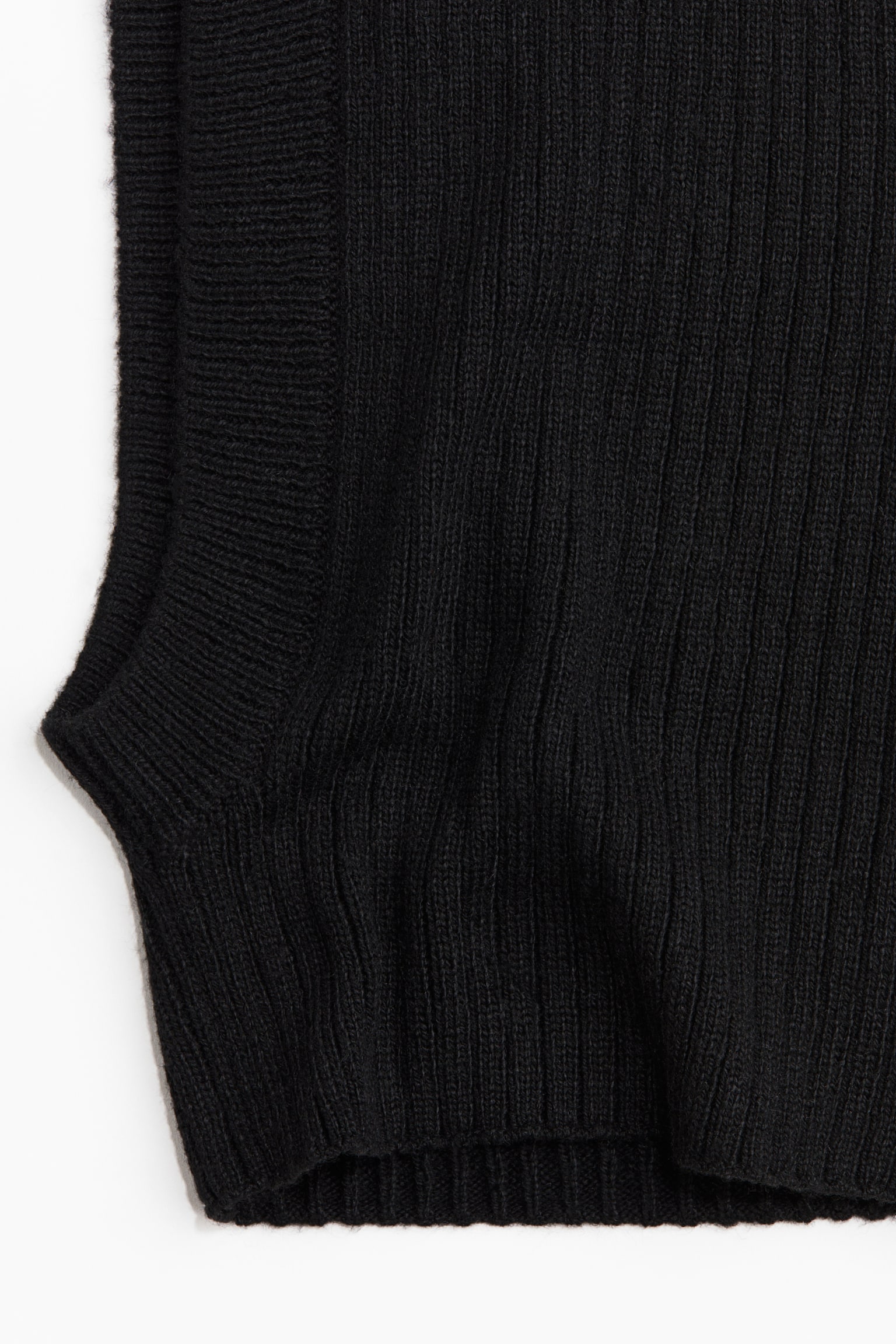 Rib-knit balaclava - Black/Cream - 2