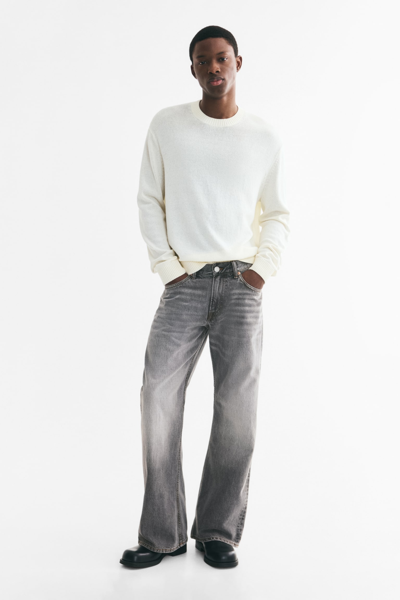Relaxed Bootcut Jeans - Сірий денім/Чорний денім/Світло-блакитний денім/Синій денім/Сірий денім - 1