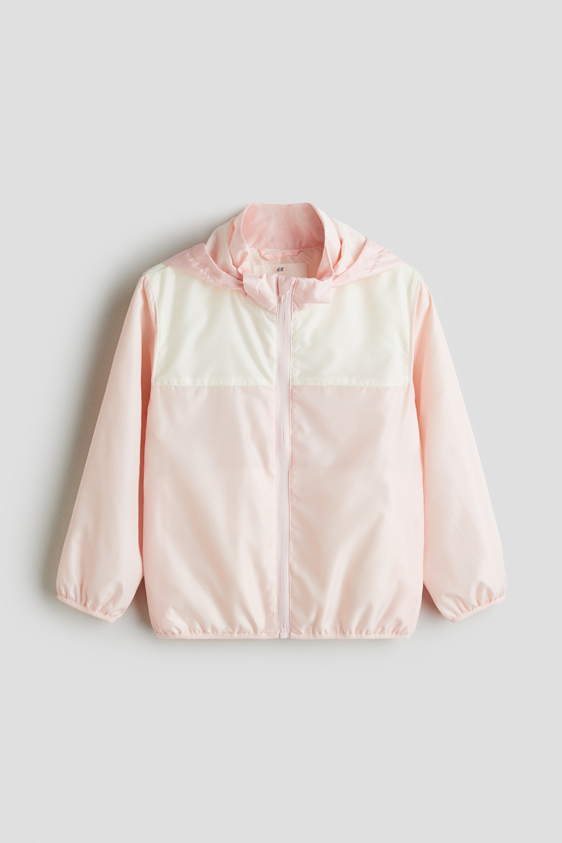 Color-Block Windbreaker - Pink/white/Dark green/white/Dark green/dark blue