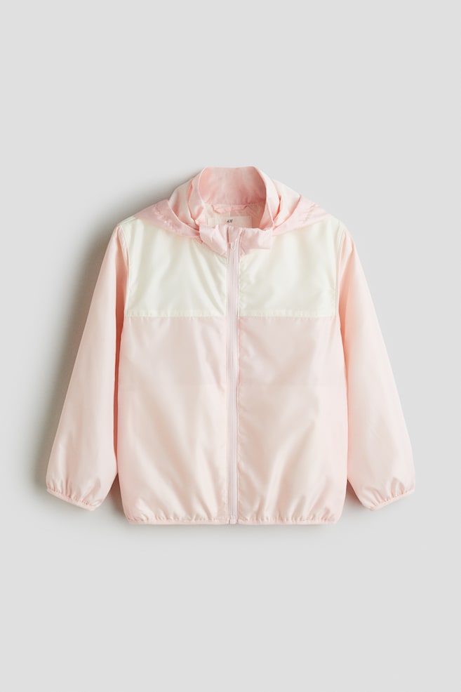 Colour-blocked windbreaker - Pink/White - 1
