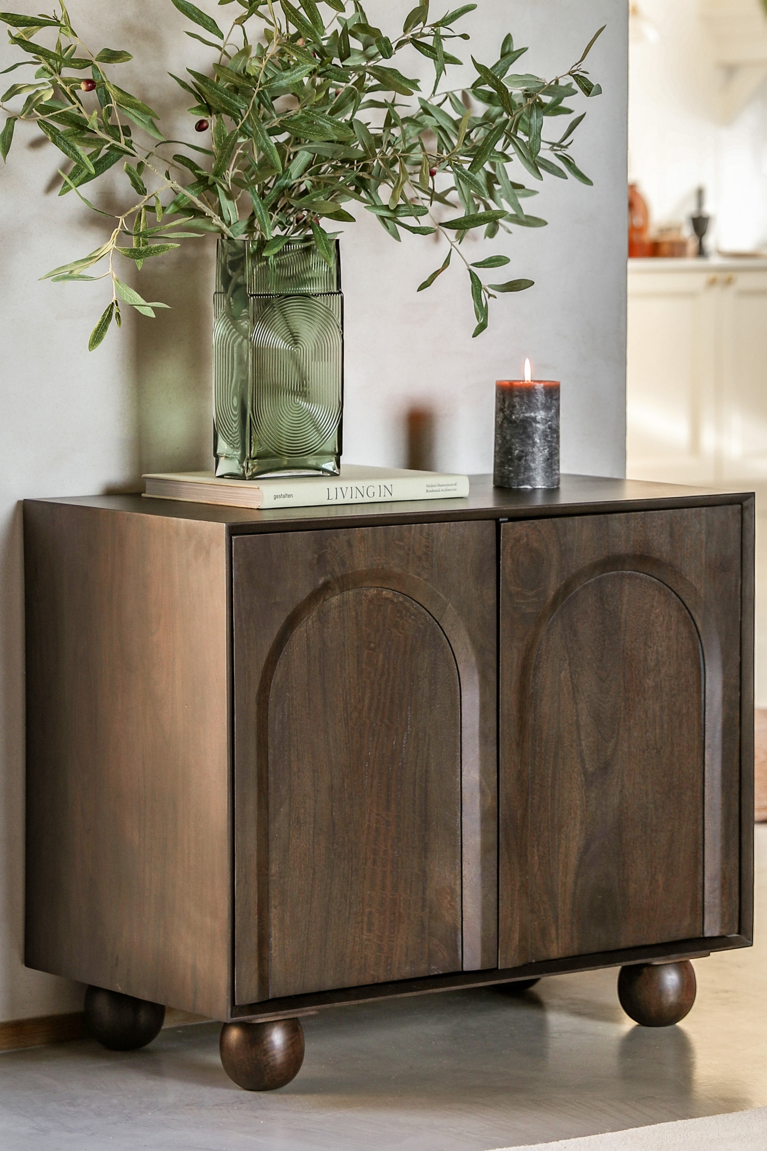 Mango Wood 2 Door Sideboard - Dark Wood