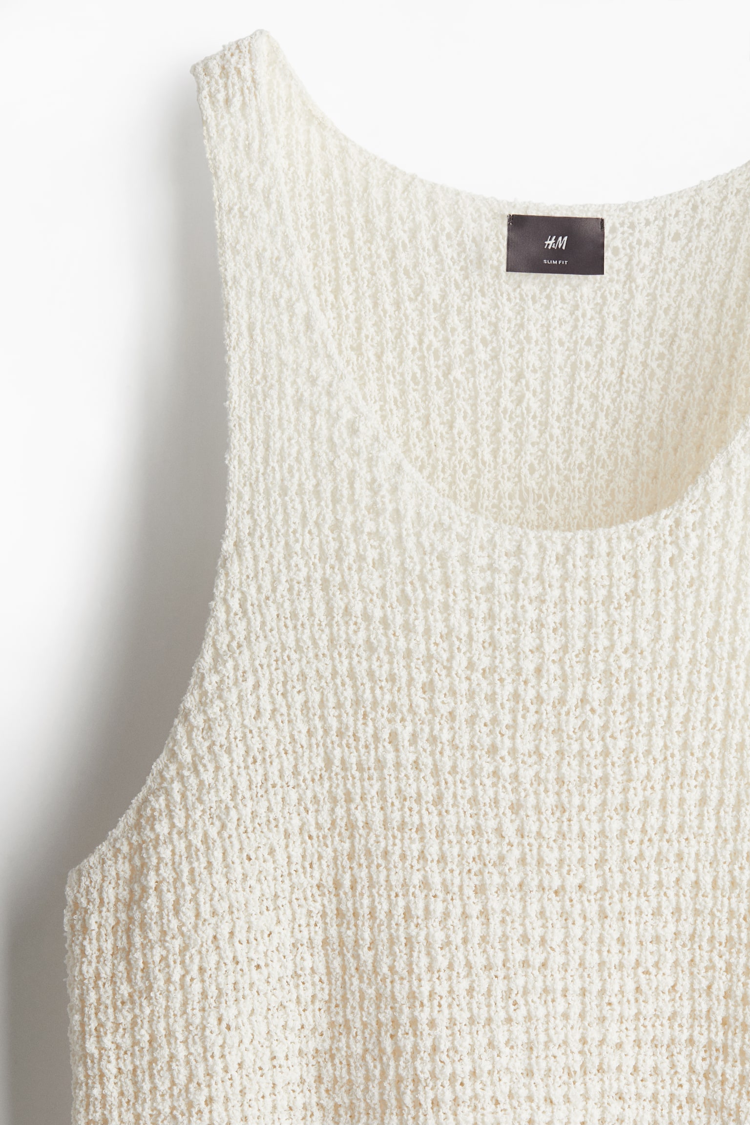 Slim Fit Knitted vest top - Cream/Dark grey - 3