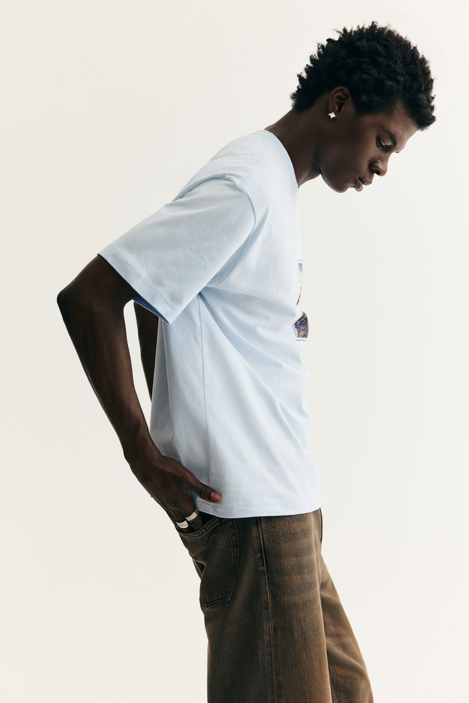 Loose Fit Printed T-shirt - Blue/Plum purple/Orchards bookstore/Light orange/Path of Nature/Light beige/Cat/Light blue/Wickford Hills/Sage green/Angel Ridge/White/Playa de Alcudia/Brown/Adapt/White/Greek Sardines/Plum/Handle With Care/Blue/Still Water/Light blue/Le Club Bleu/White/Frostbite Society/Dark green/I'm Not In The Mood/White/Destined Beyond/Yellow/Enjoy the Present/White/Pasta/White/Watch party - 6